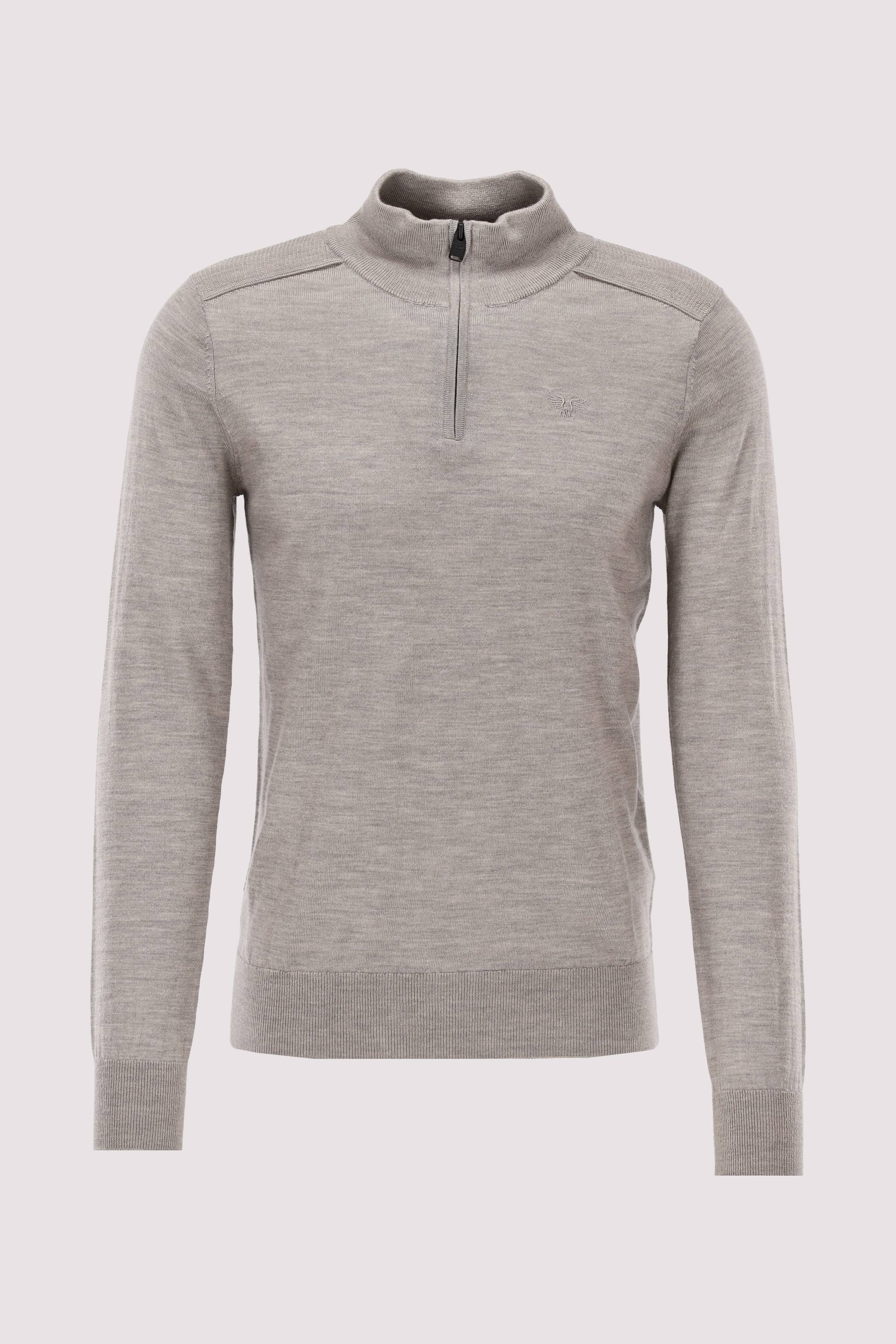 Half zip collar merino melange