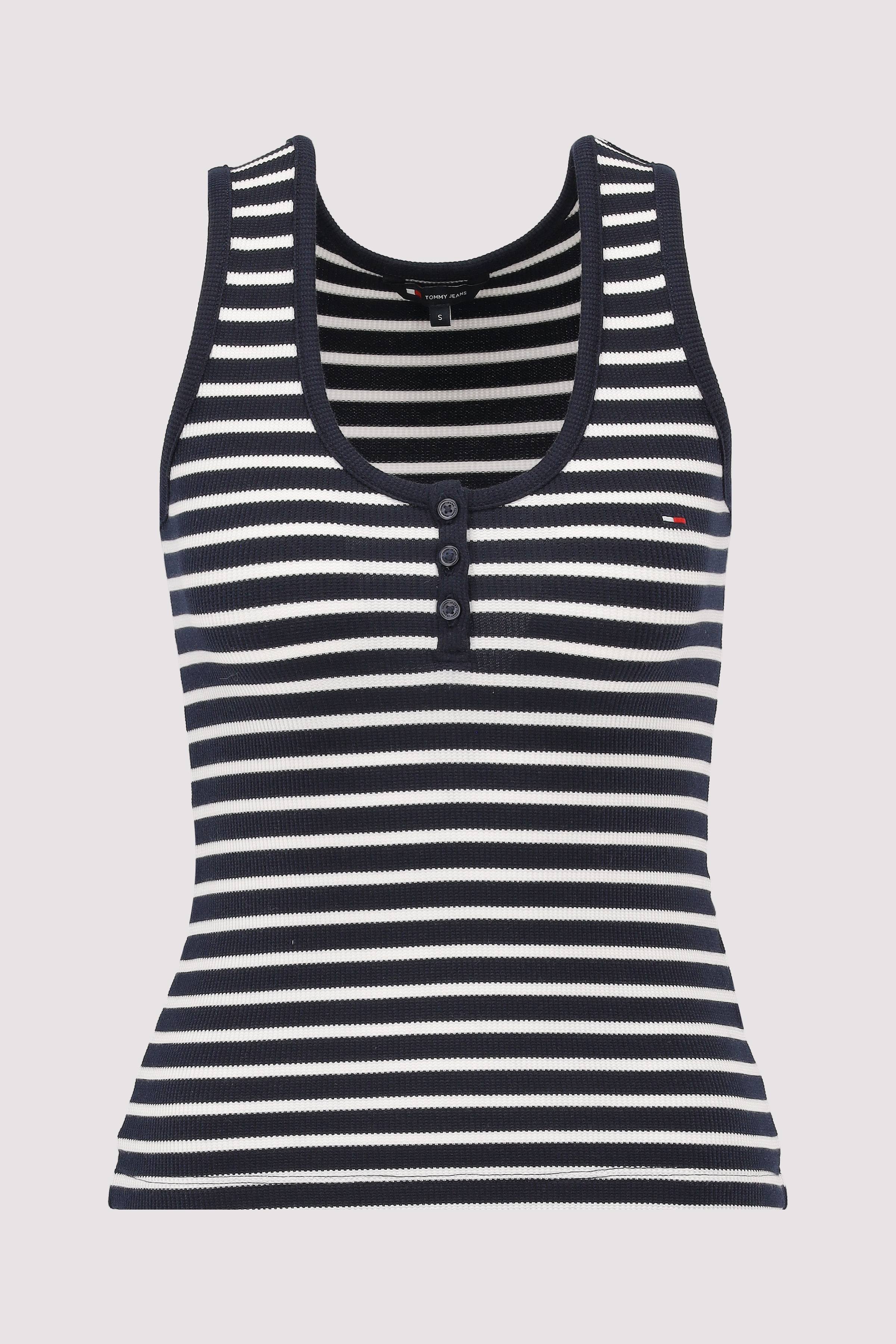TJW SLIM HENLEY WAFFLE TANK