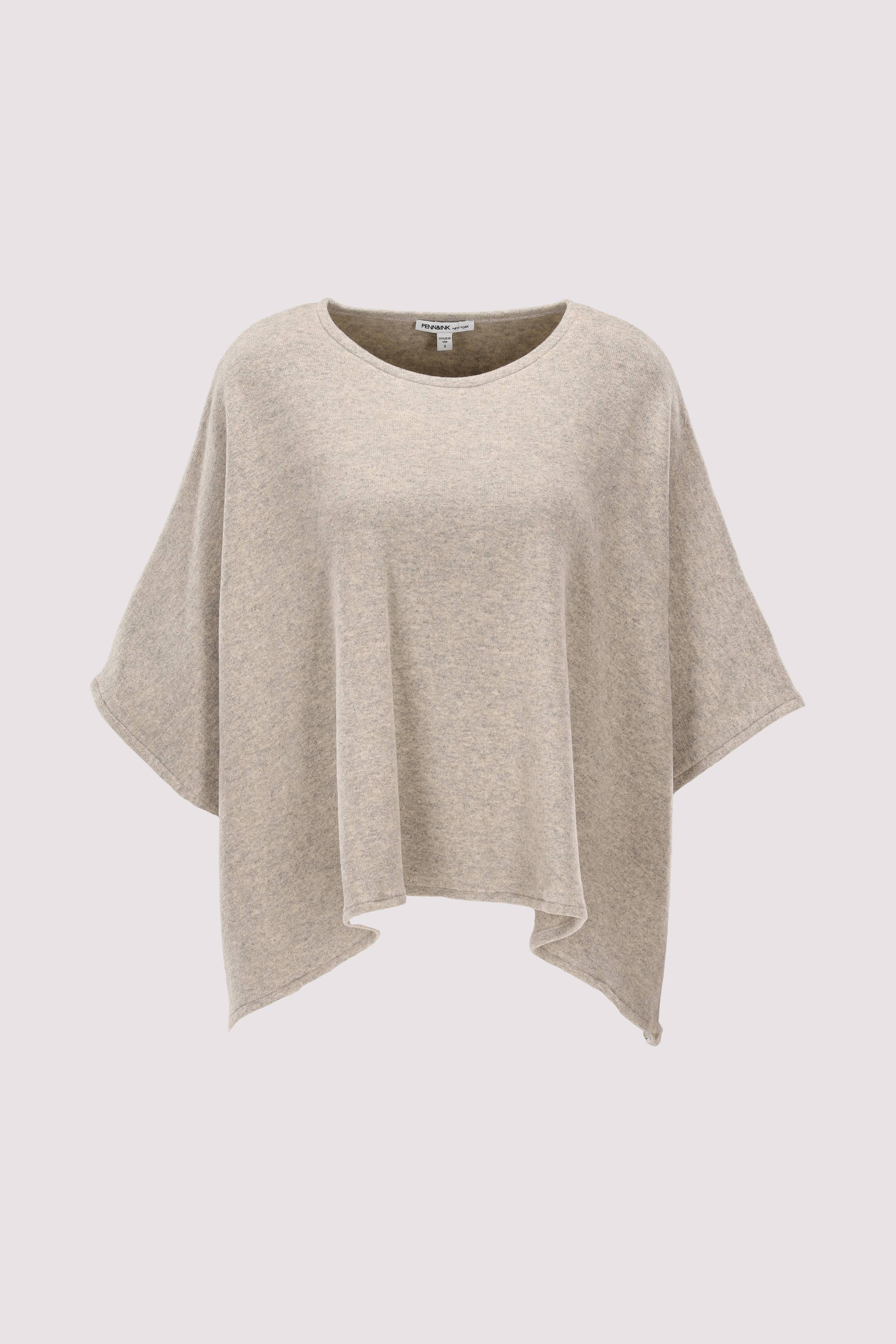 Rundhalspullover Damen beige, elegant
