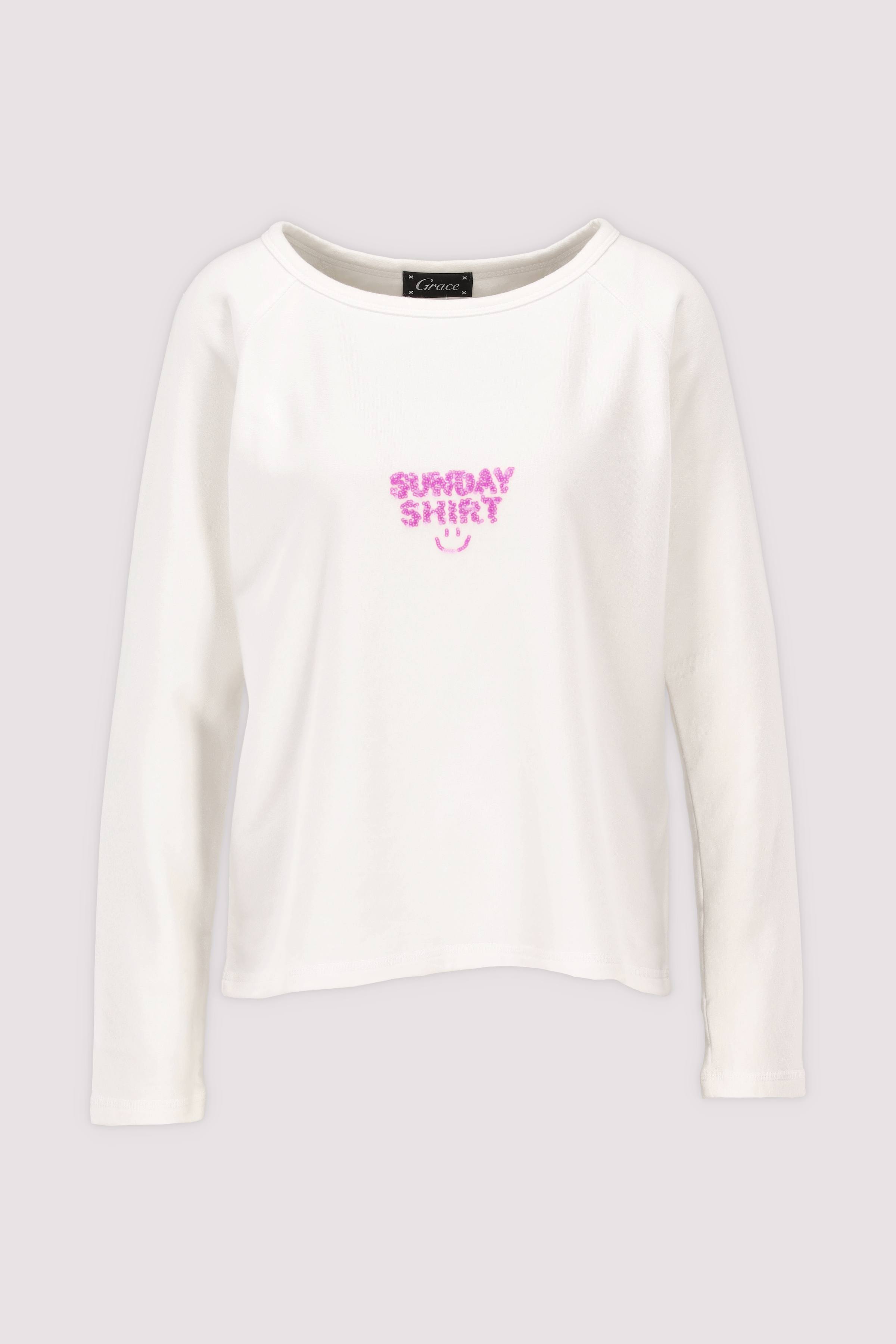 Grace Damen Hoodie Weiß mit Kapuze