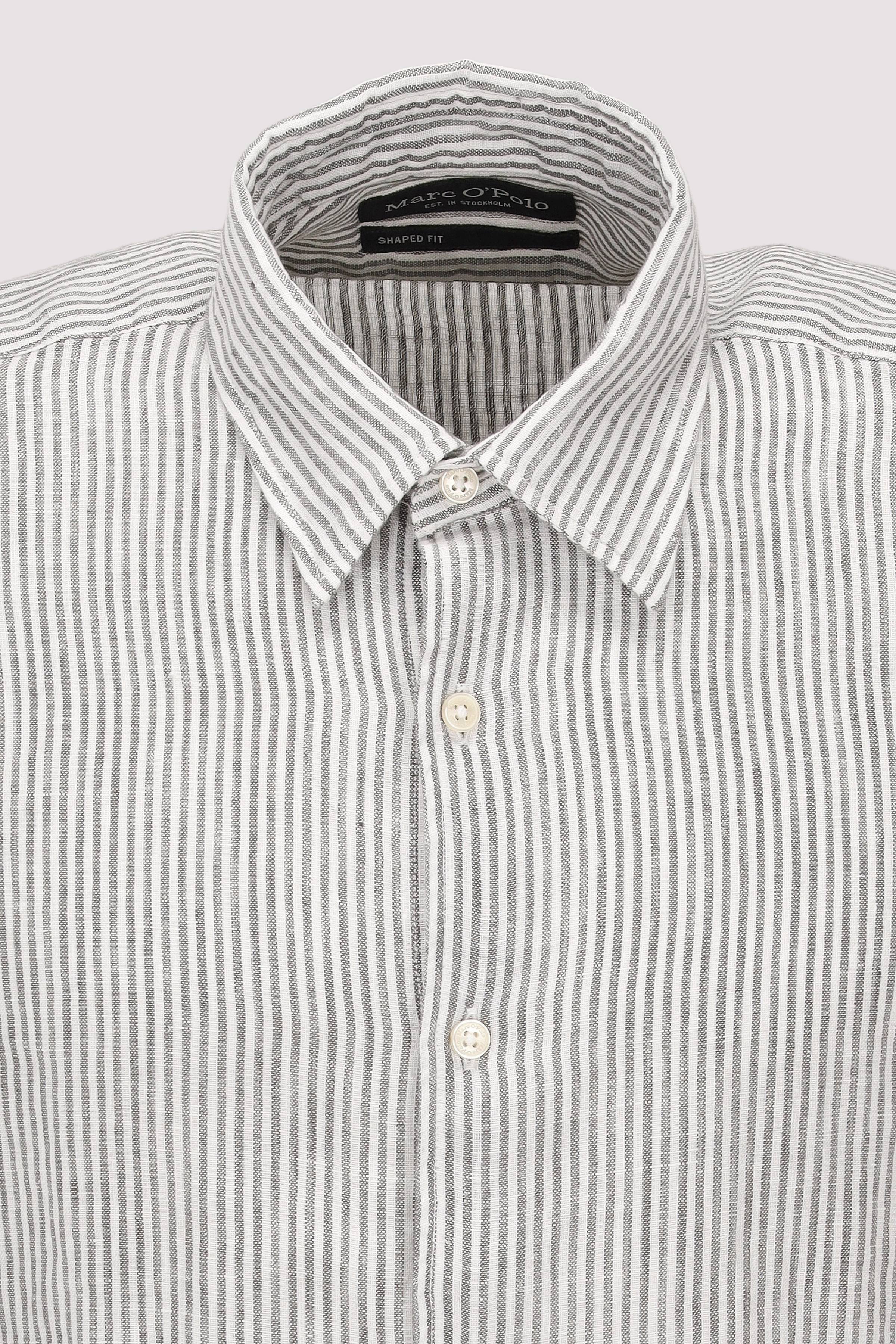 Marc O Polo Casual - Marc O'Polo Leinenhemd Grau atmungsaktiv