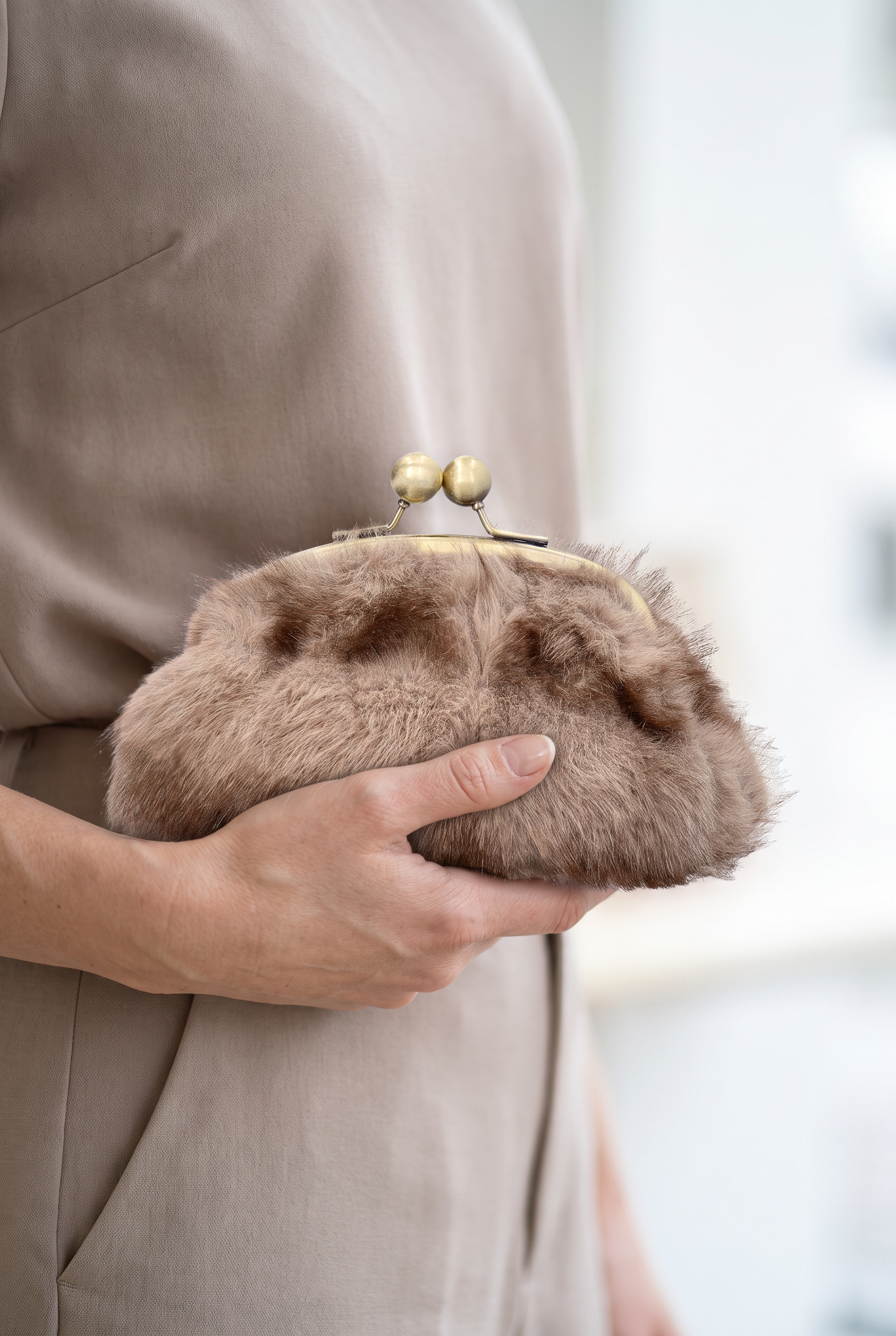 Crazy Lou - Crazy Lou taupe Clutch elegant