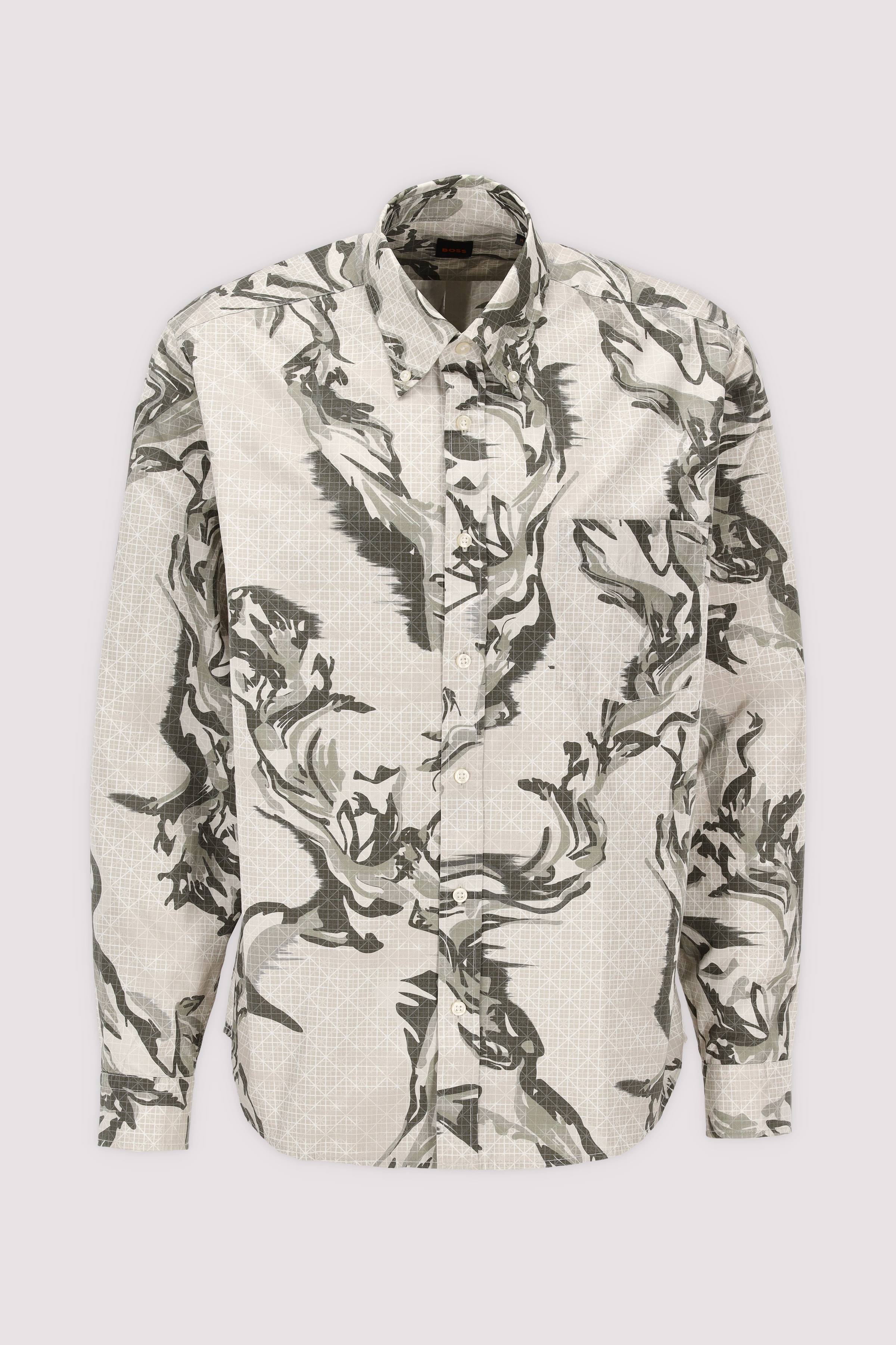 BOSS Herren Langarmhemd hellbeige