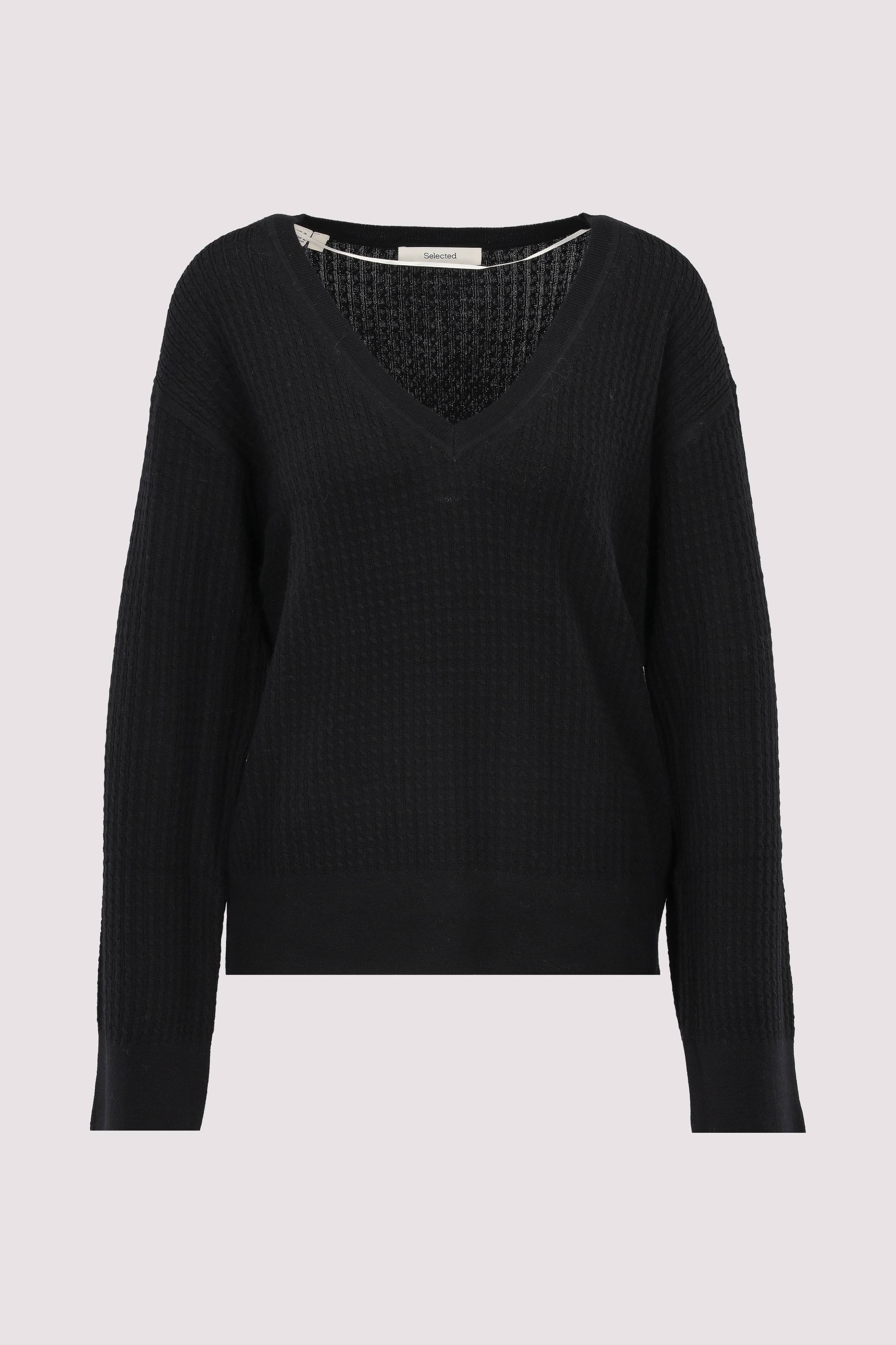 SLFTHEA LS KNIT MERINO DEEP V-