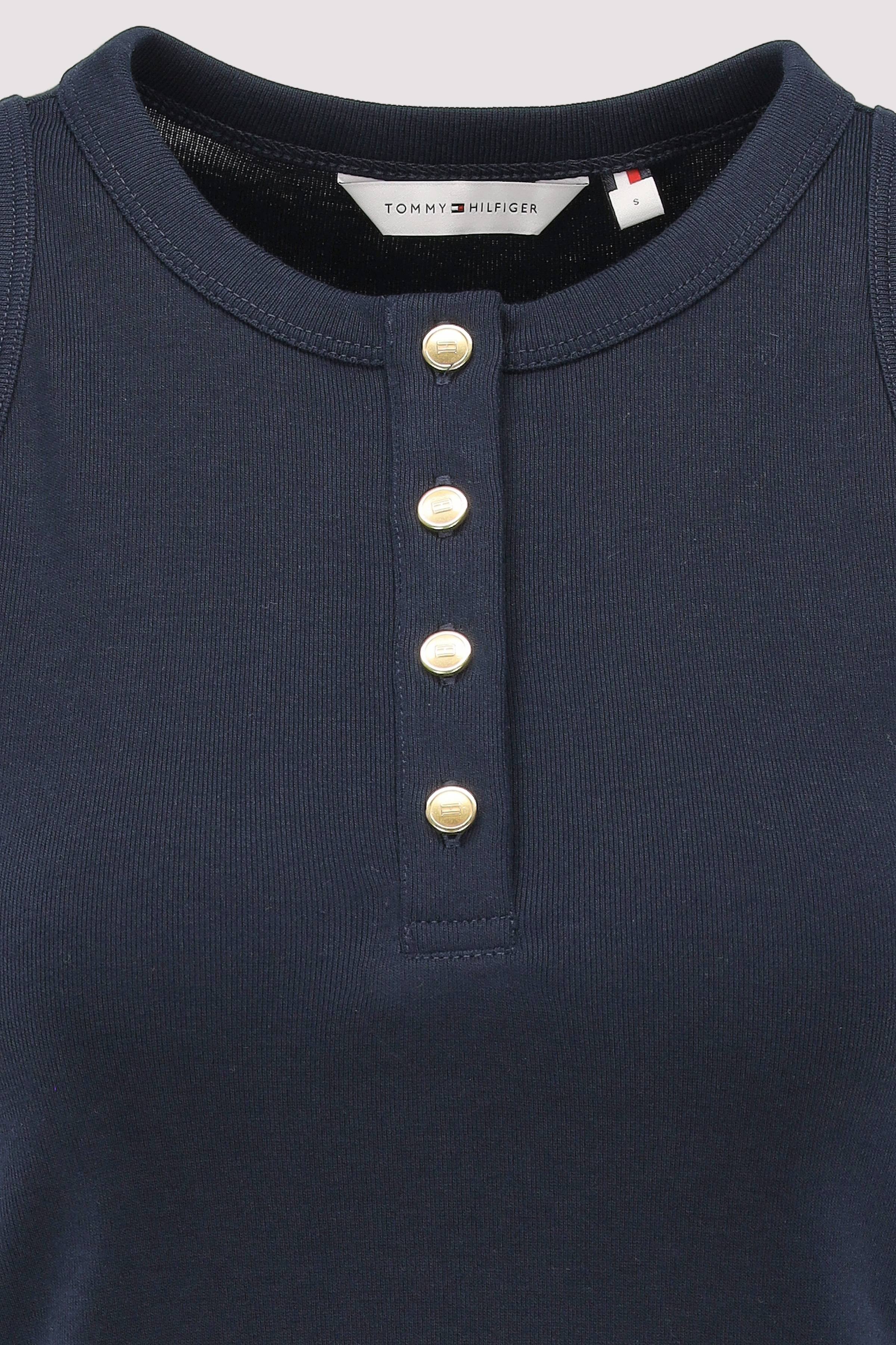 Tommy Hilfiger - GOLD BTN POPLIN MIX TANK DRS
