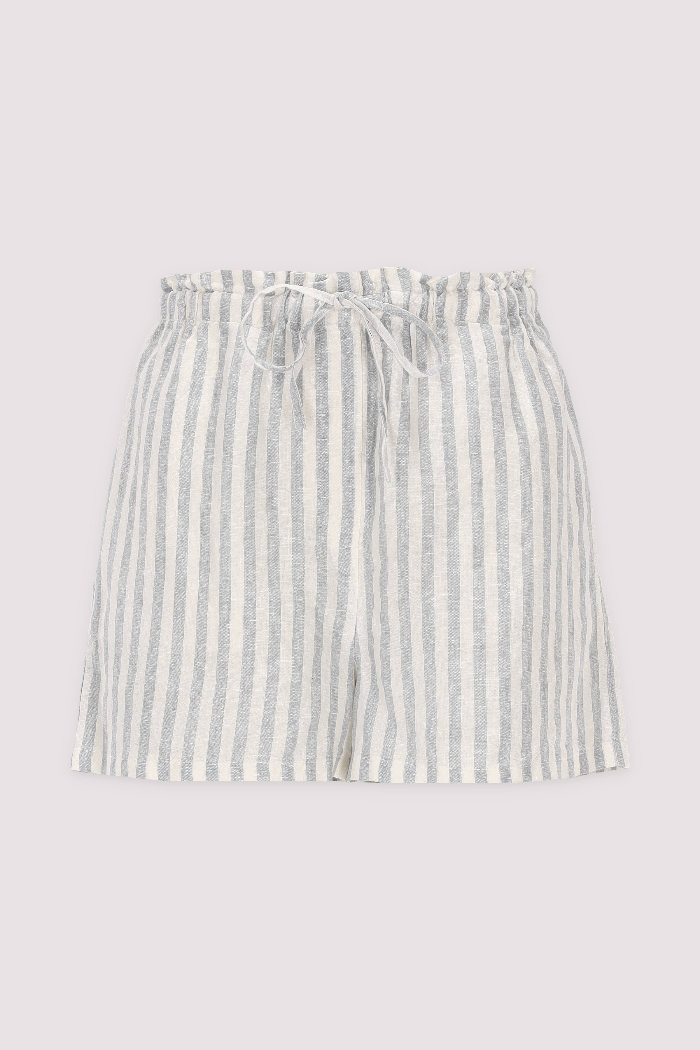 LINEN STRIPE PULL ON SHORT