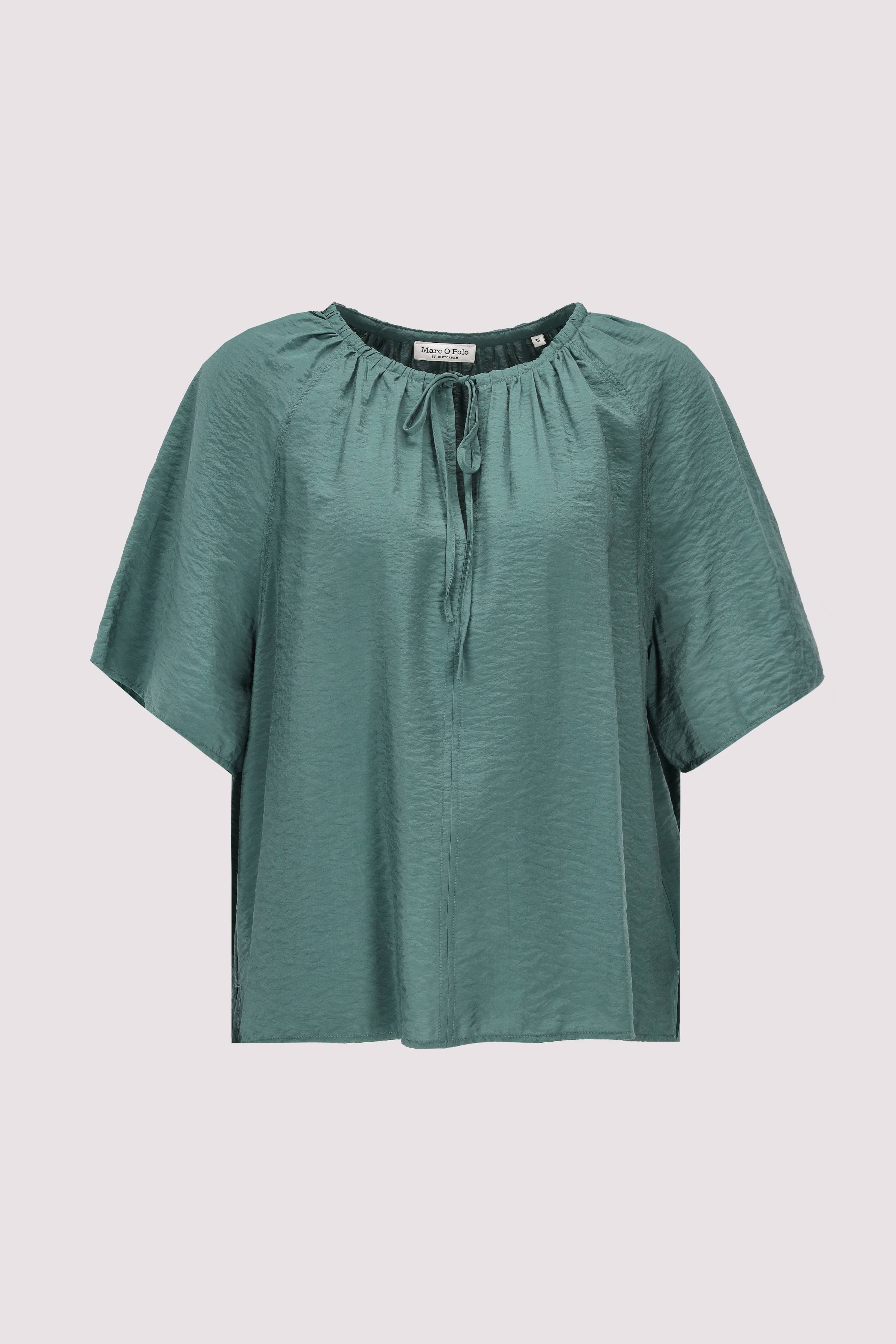 Blouse, round neck with drawst