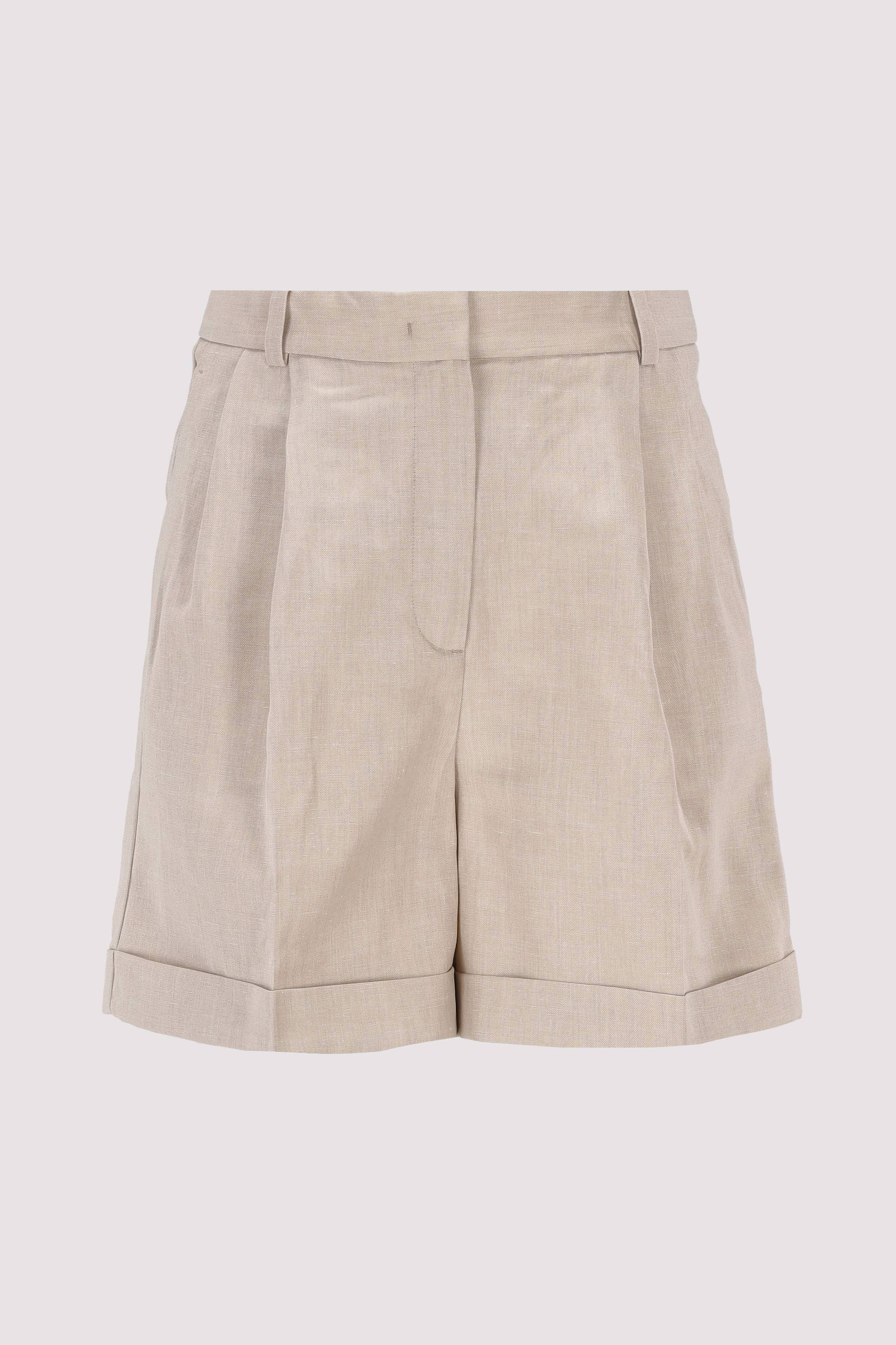 LINEN MIX PLEATED SHORT