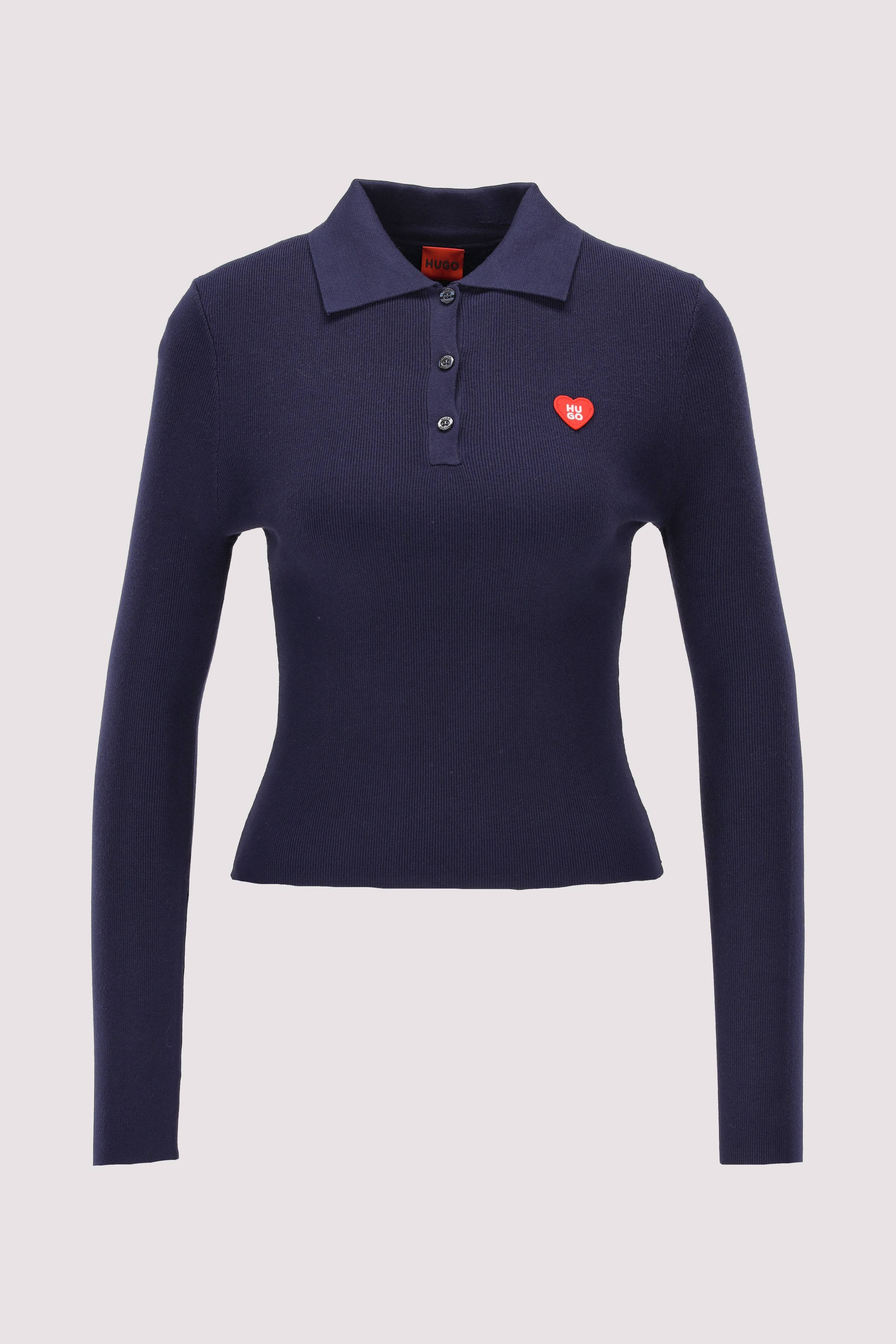 Langarm-Poloshirt HUGO blau