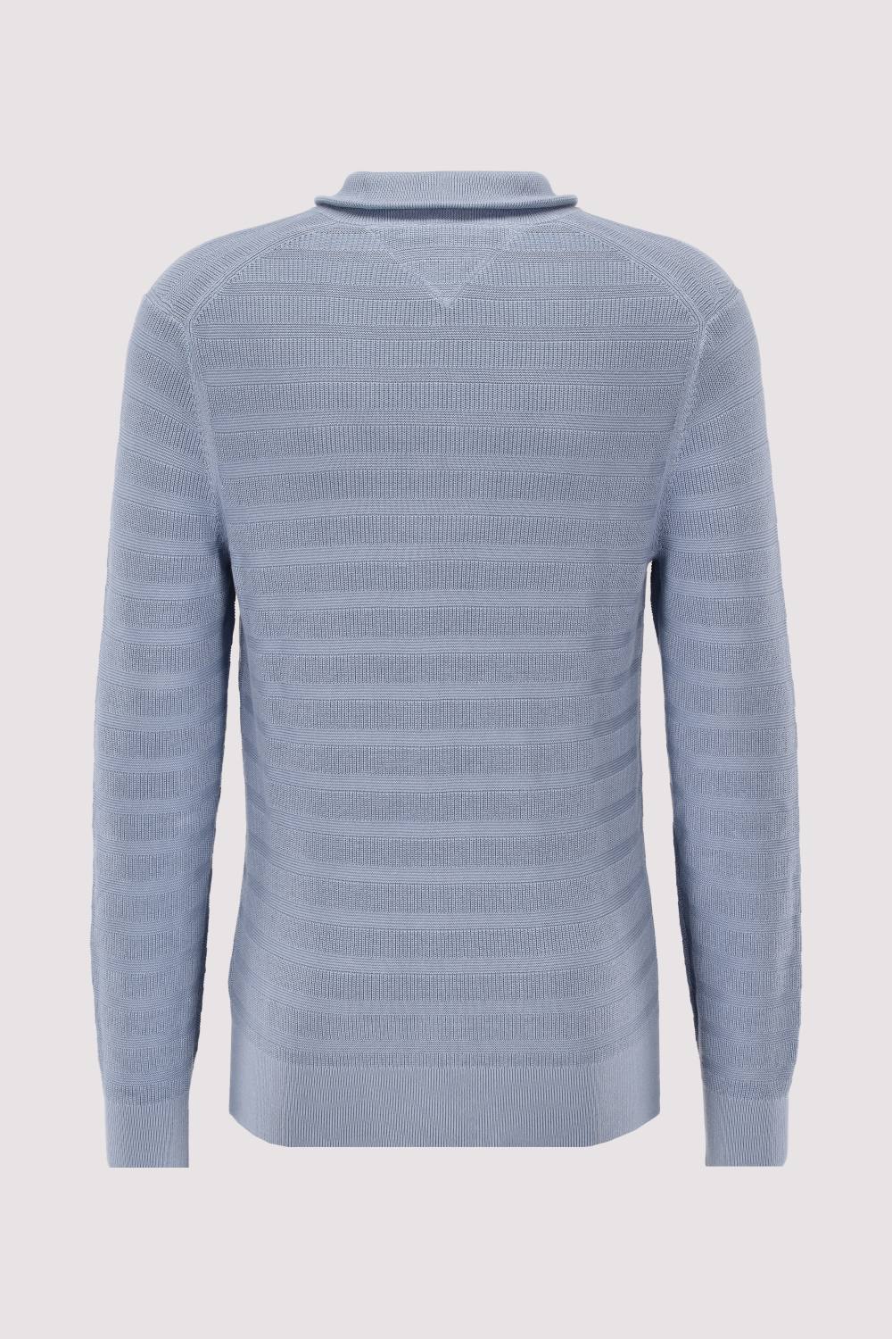 Tommy Hilfiger - STRIPE STRUCTURE ZIP MOCK Tommy Hilfiger - STRIPE STRUCTURE ZIP MOCK