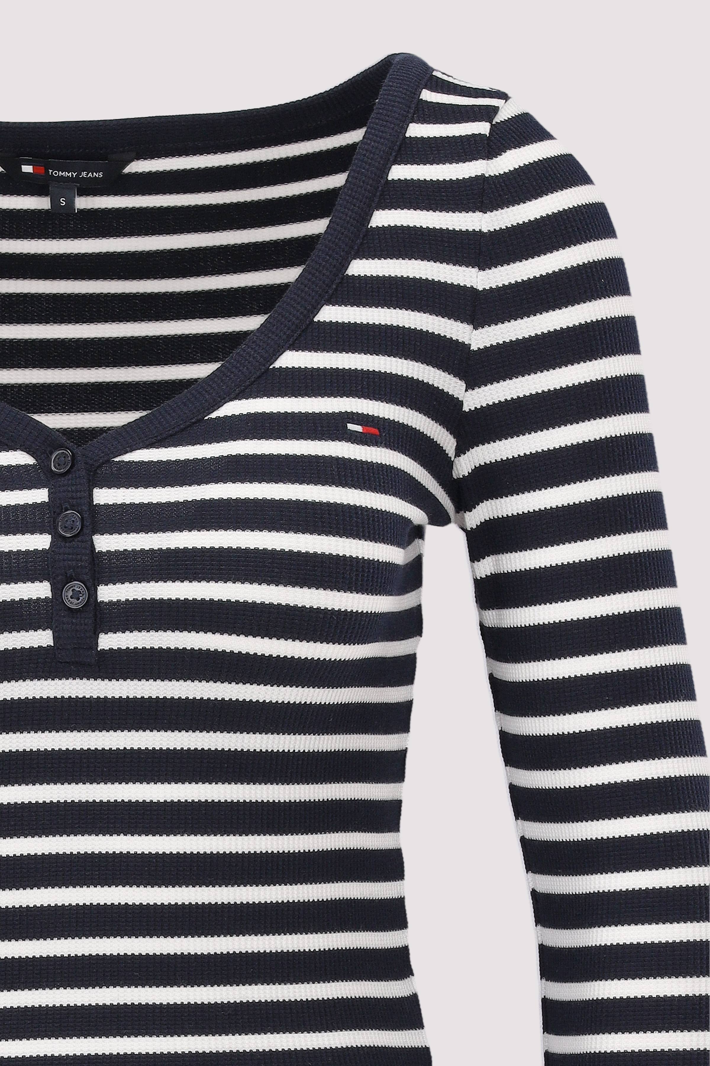 Tommy Jeans - TJW SLIM HENLEY WAFFLE LS