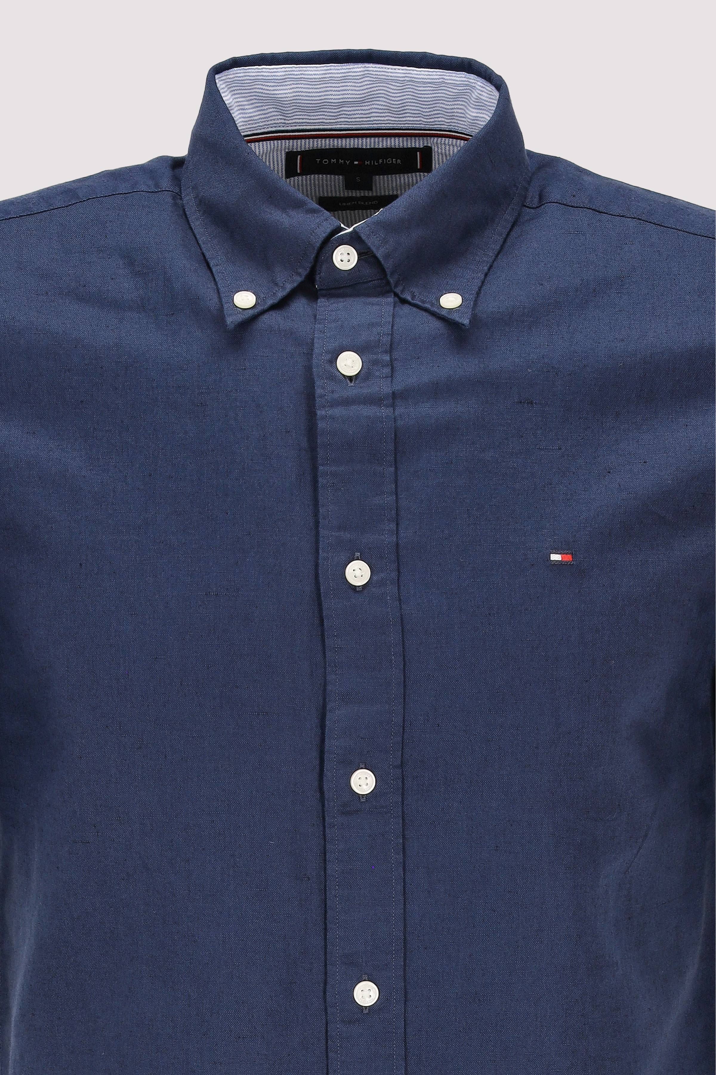Tommy Hilfiger - LINEN BLEND SOLID SS RF SHIRT Tommy Hilfiger - LINEN BLEND SOLID SS RF SHIRT
