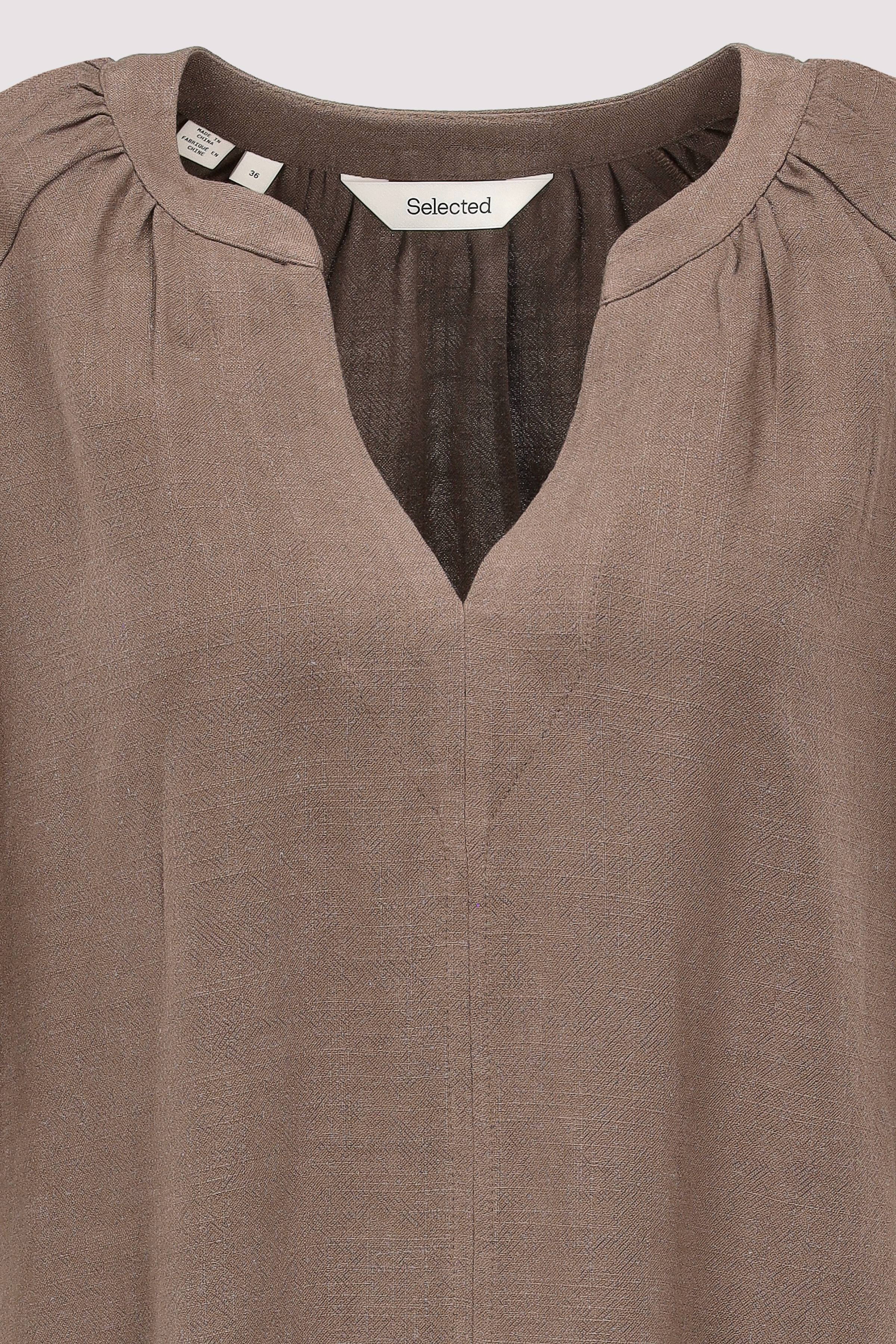 Selected - SLWVIVA 2/4 V-NECK LINEN BLEND