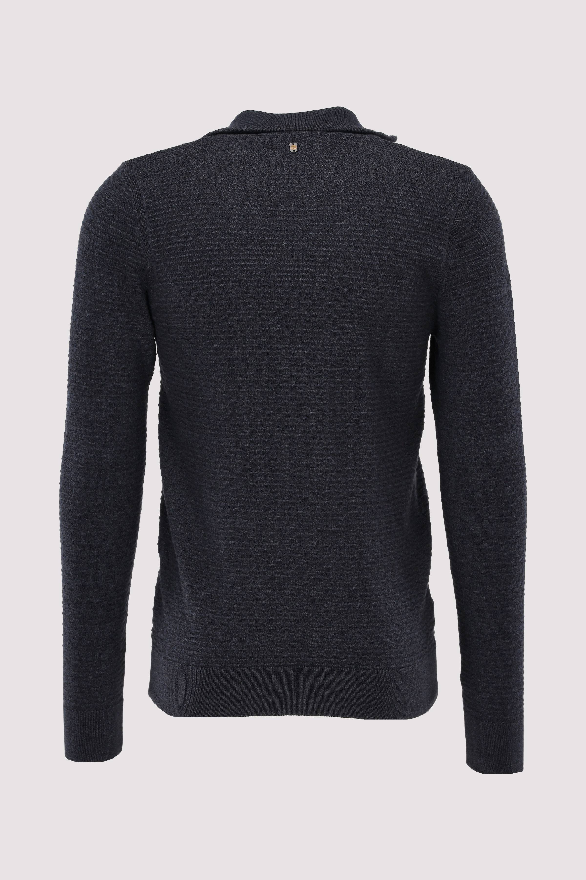 Half zip collar cotton mouline