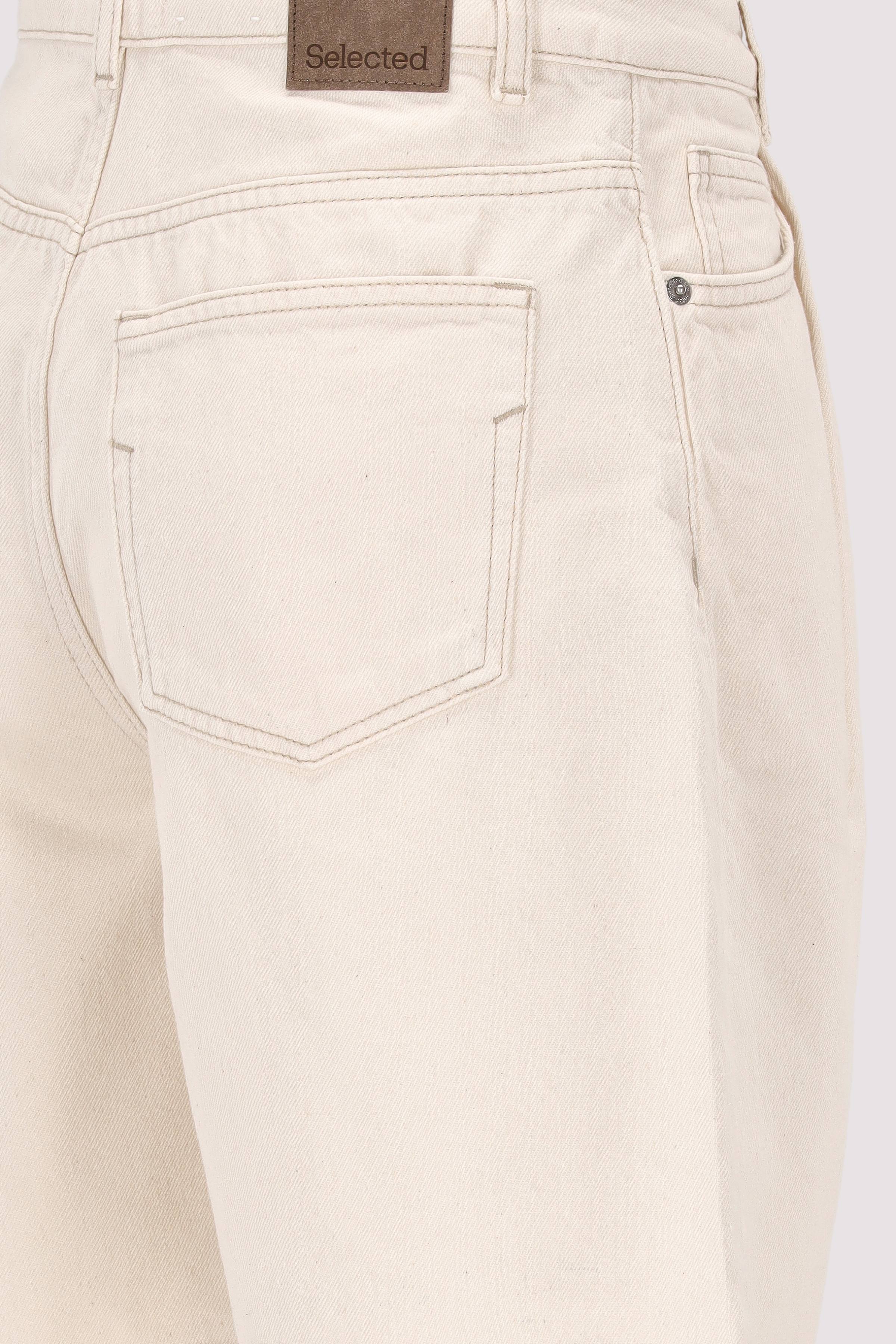 Selected - Damen-Shorts Egret, Leinenmix, sommerlic