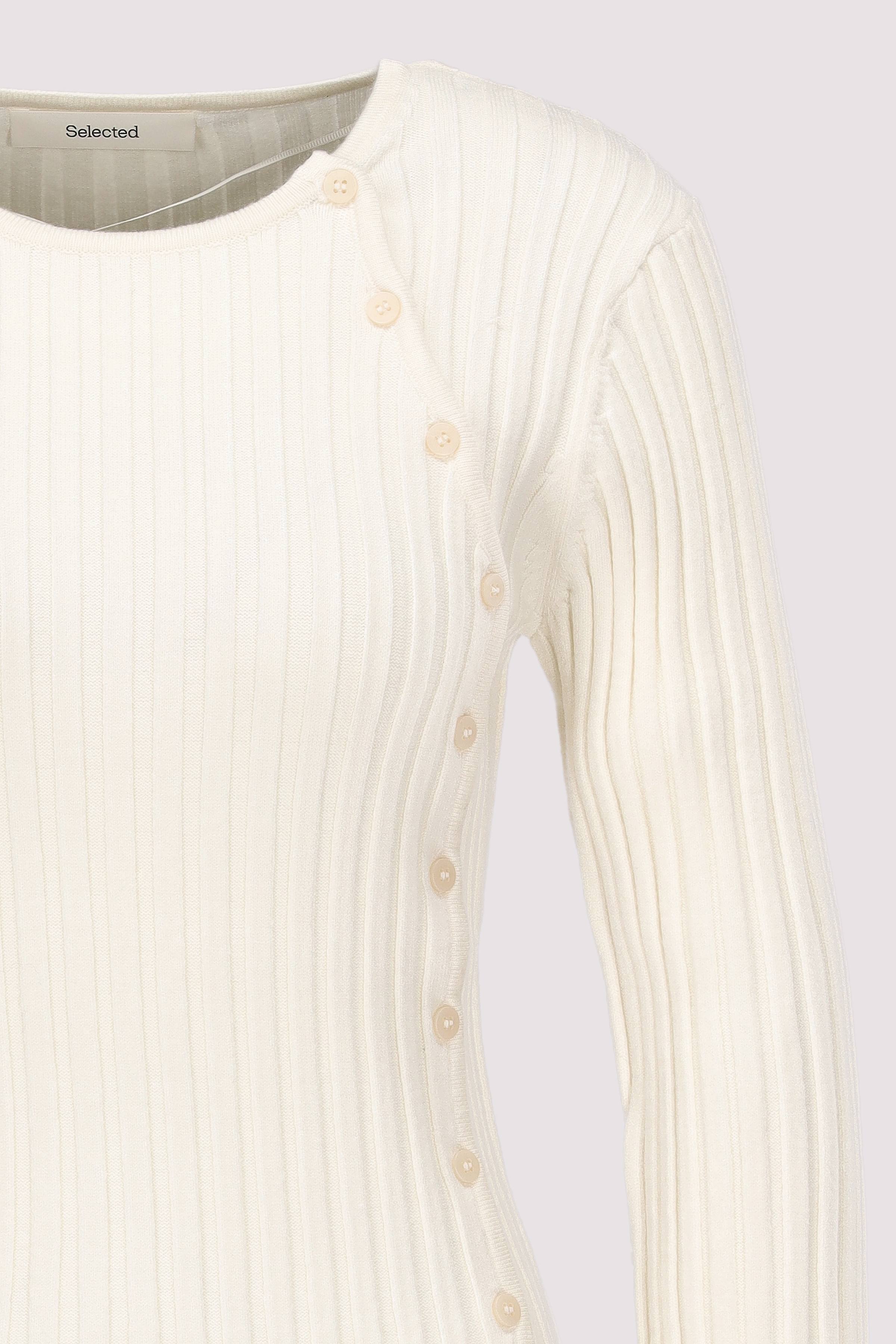 Selected - SLFHELEN LS KNIT BUTTON O-NECK