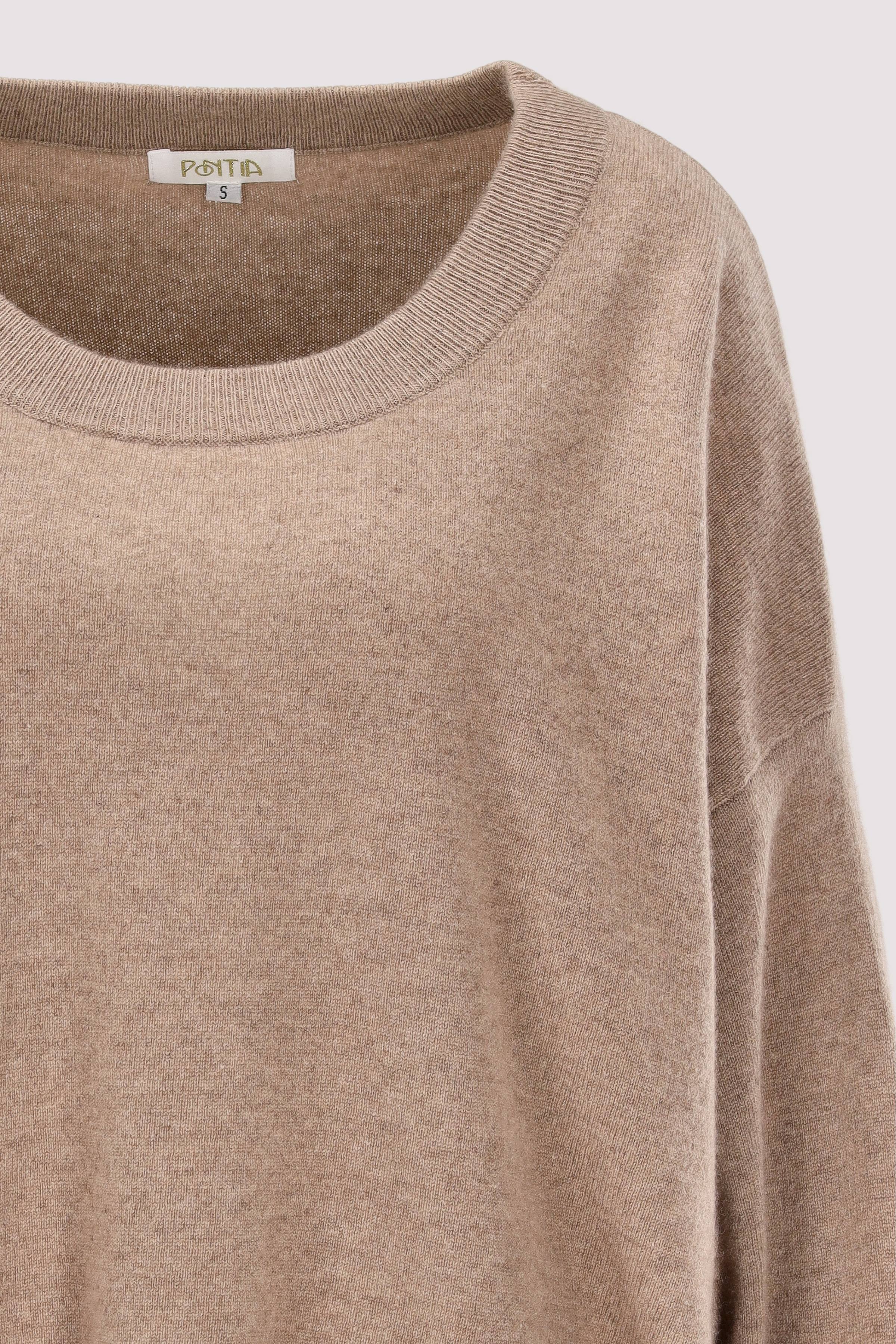 Pontia - Pontia Damen Rundhalspullover taupe
