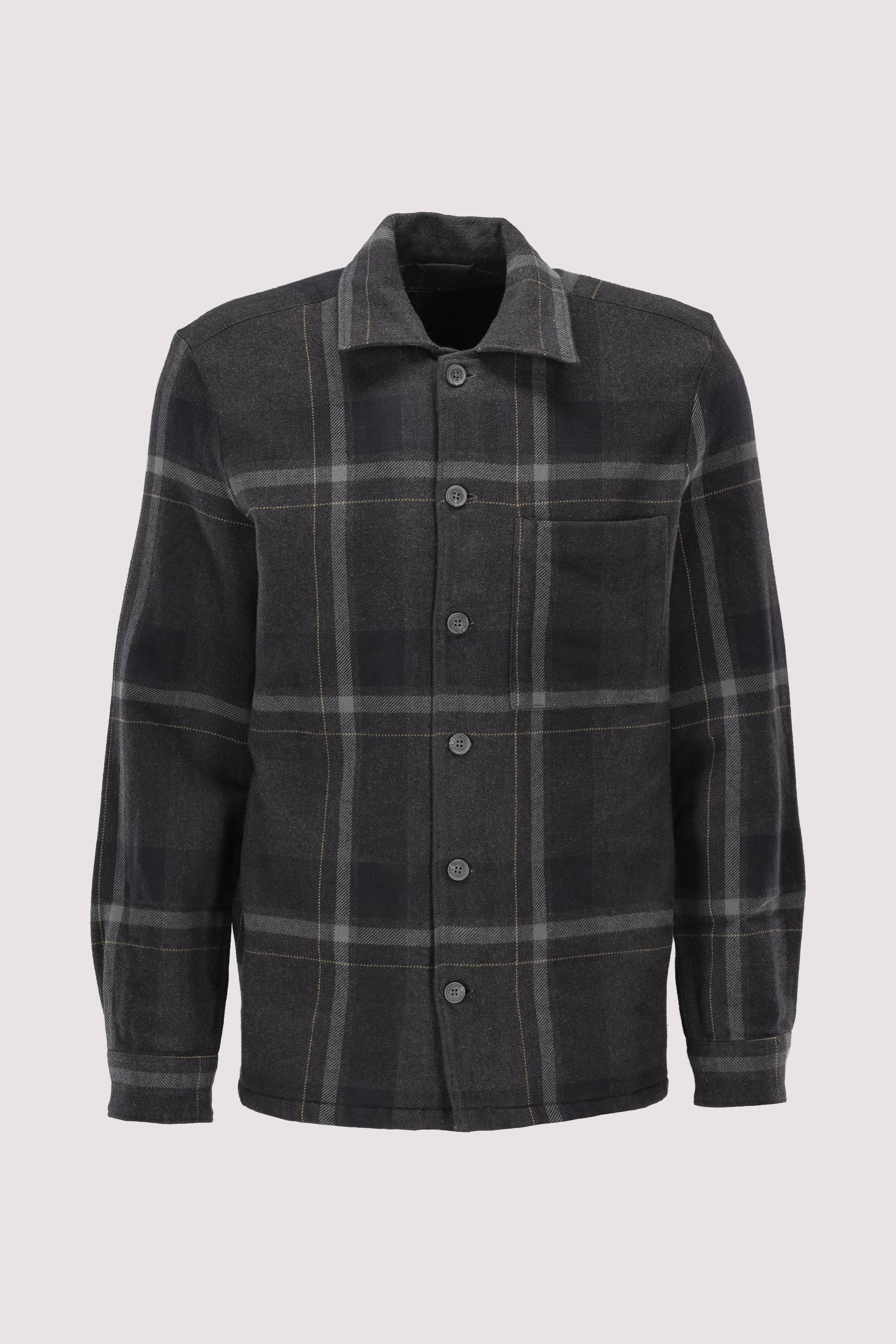 Overshirt with bowling collar,