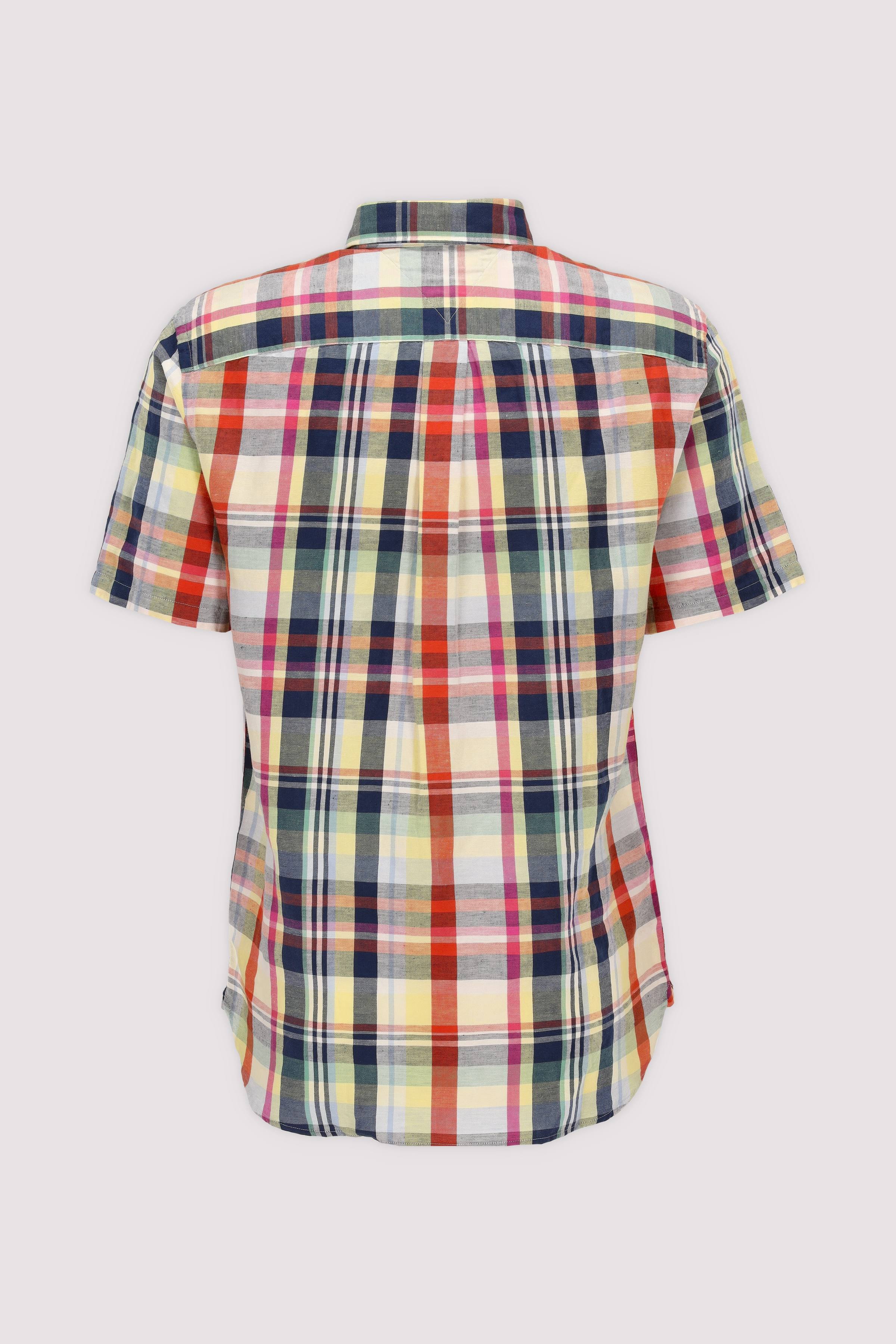 LINEN BLEND CHECK PLAID S/S