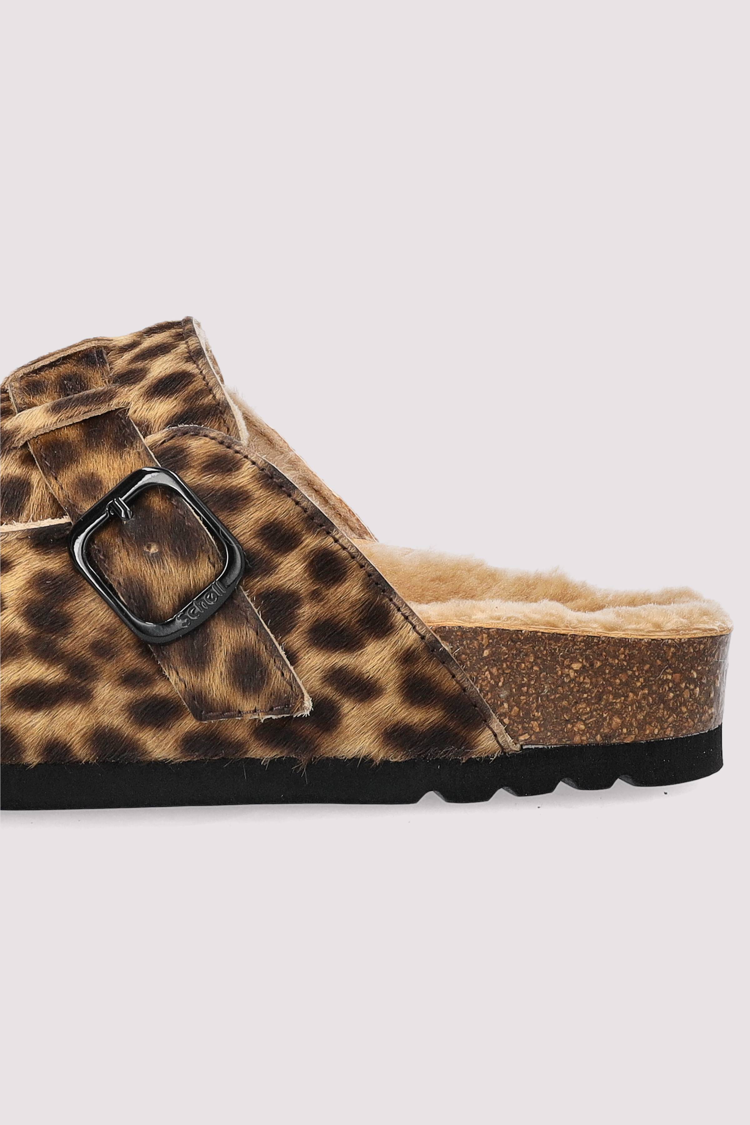 Scholl Flache Sandale Leopard Komfort