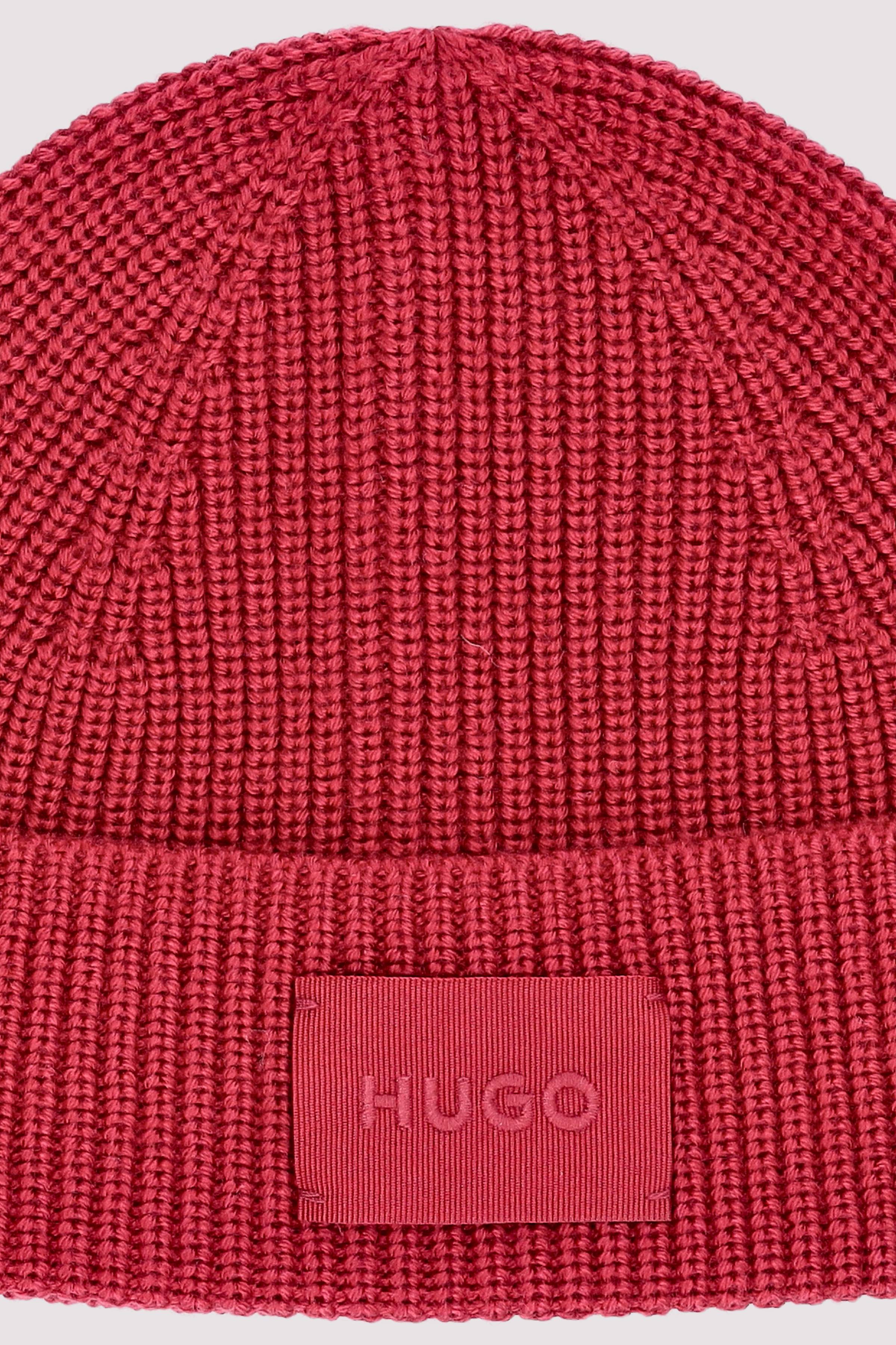 HUGO Cap offenrot mit markantem Logo