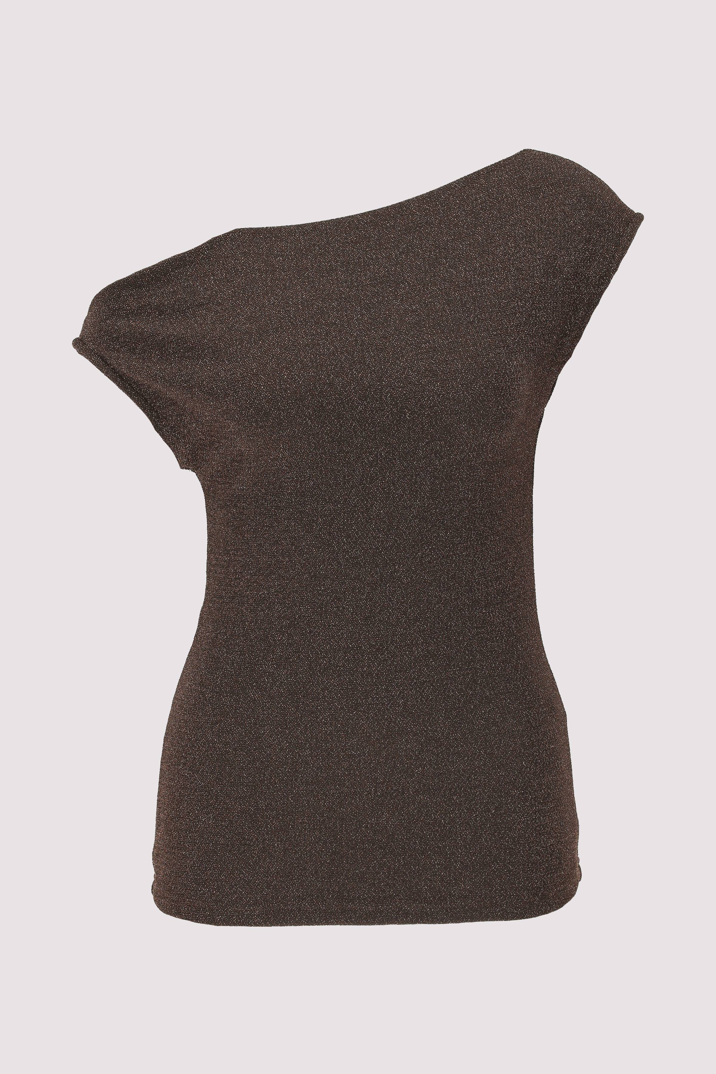 Kurzarm-T-Shirt Selected Damen Braun