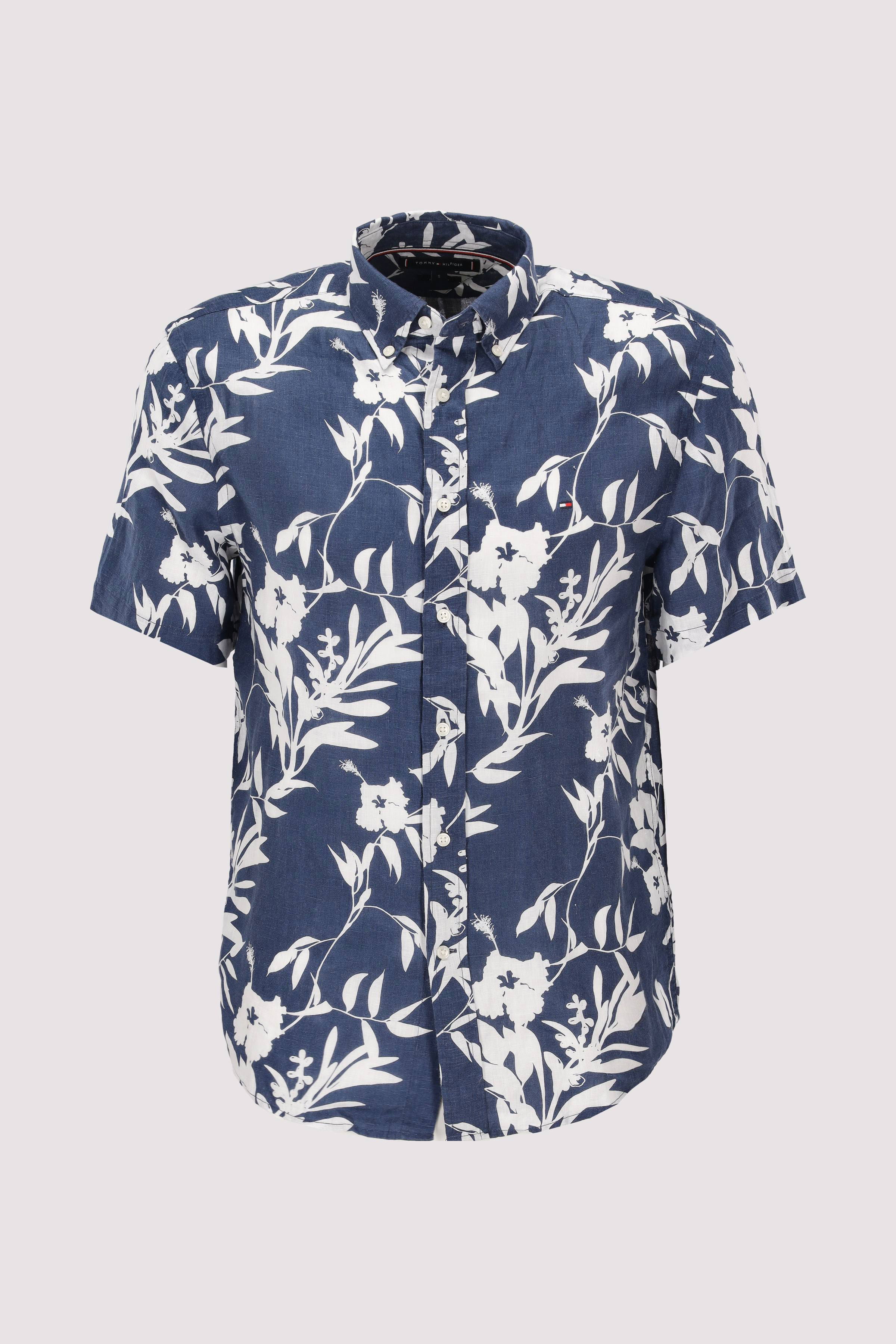 LINEN TROPICAL PRT SS RF SHIRT