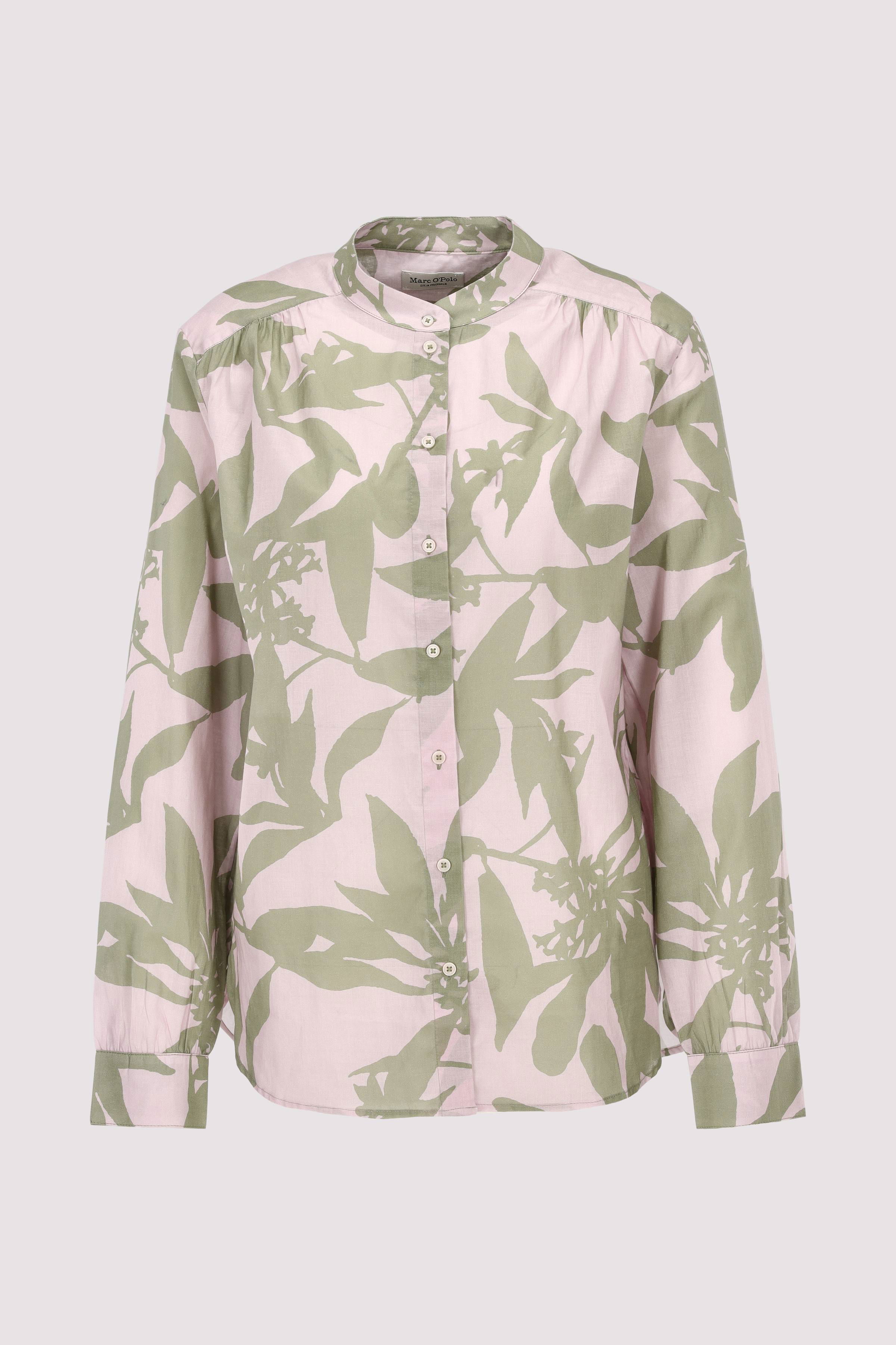 Blouse, relaxed fit, stand-up 