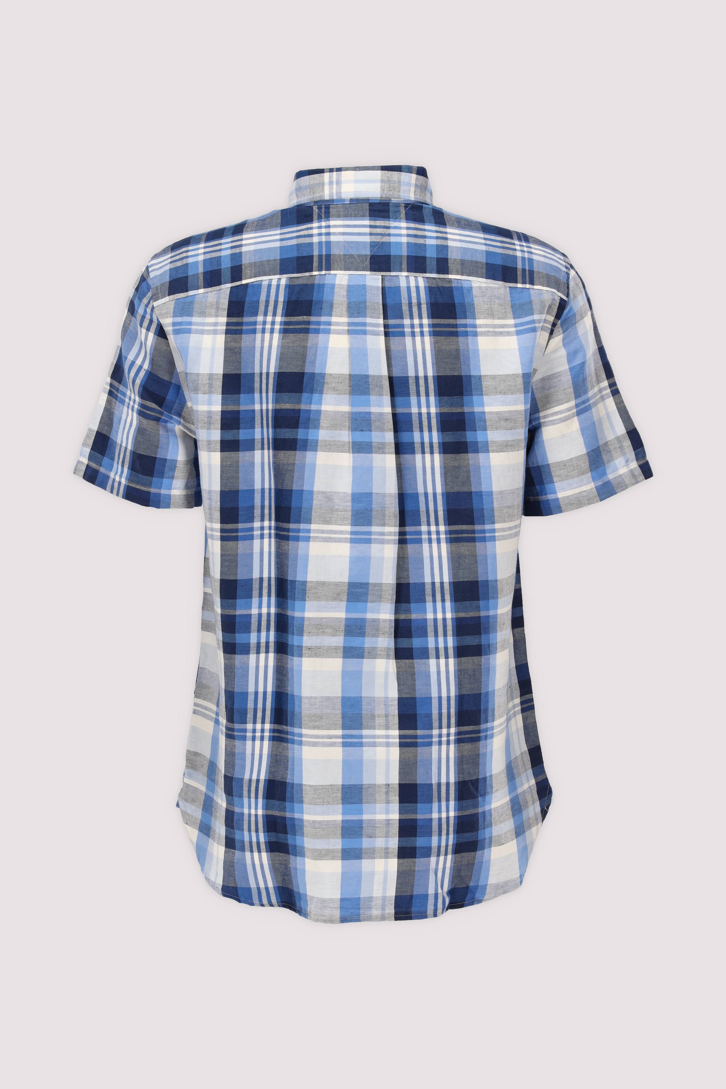 LINEN BLEND CHECK PLAID S/S