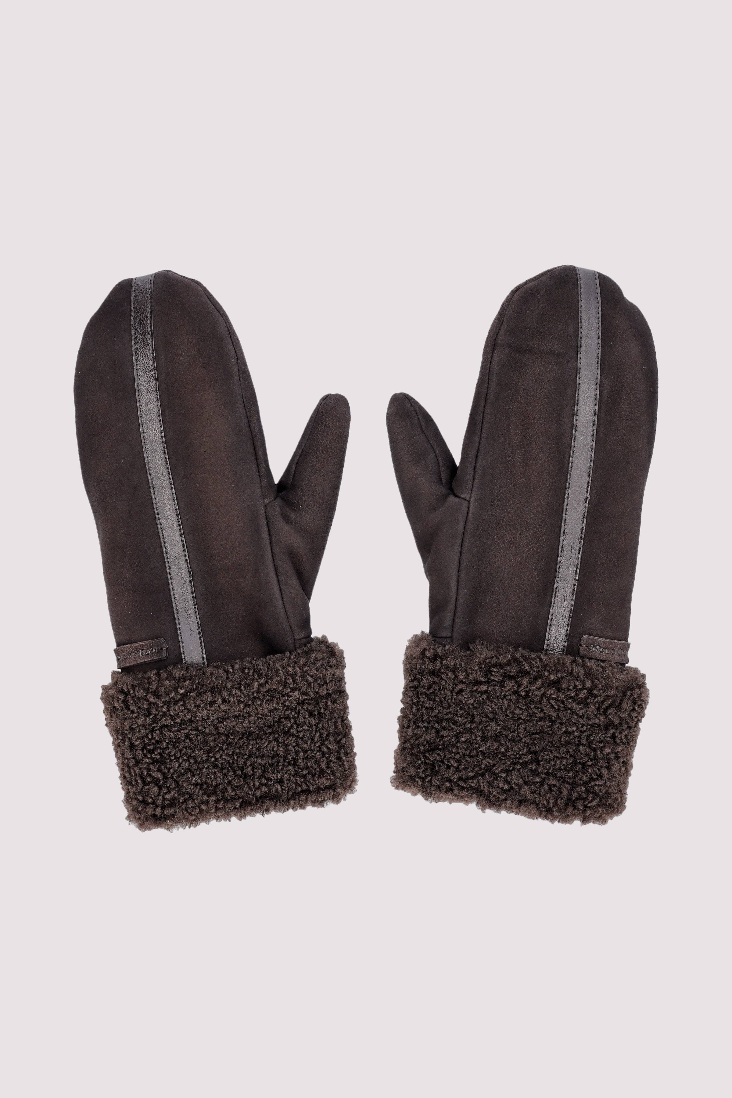 Marc O'Polo Lederhandschuhe dunkelbraun