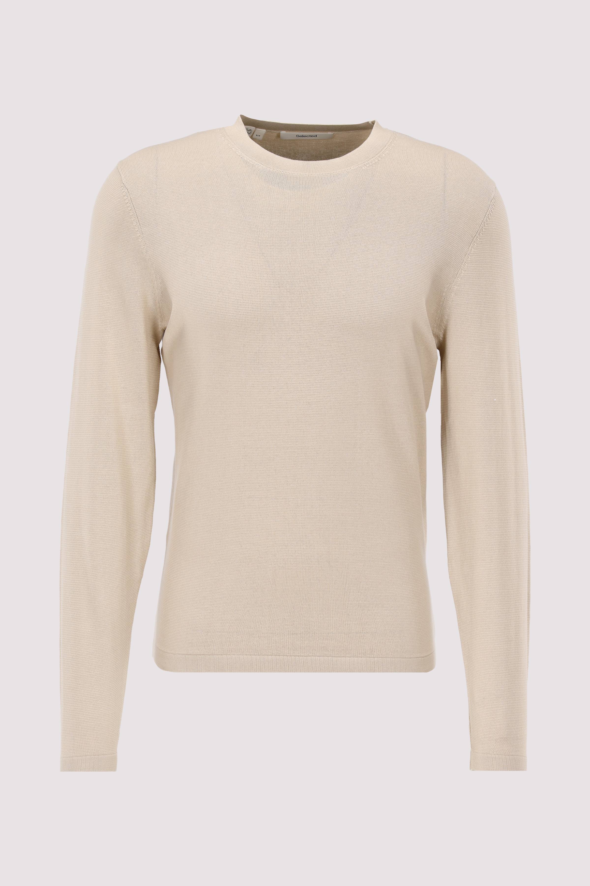 SLHRAVI LS KNIT STRUCTURE CREW