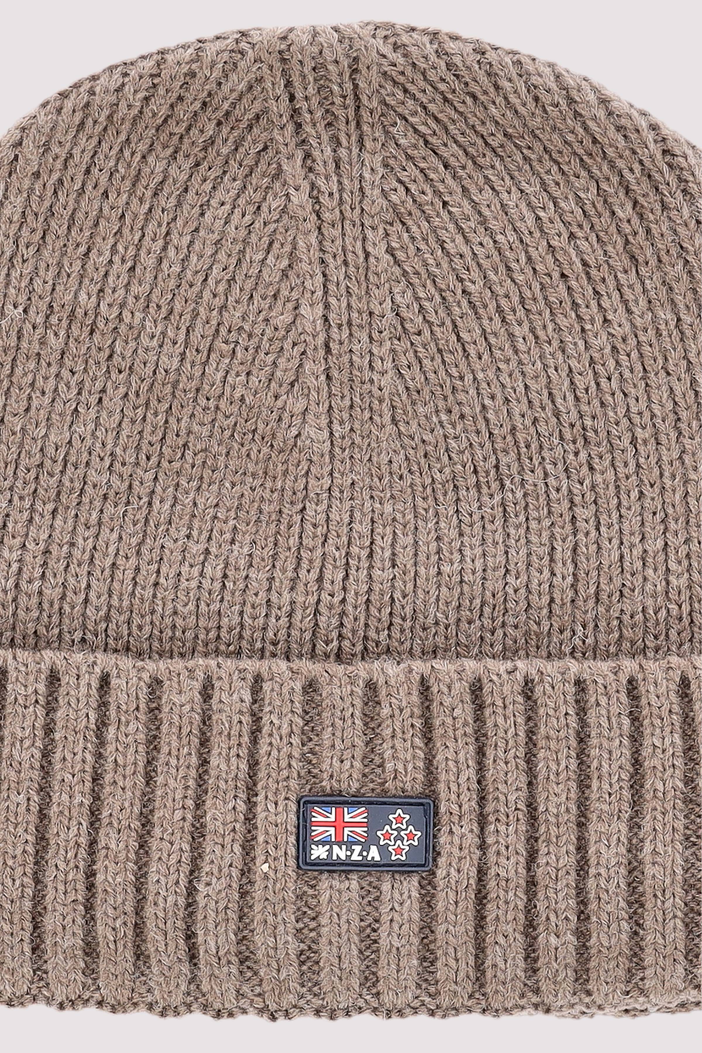 NZA Beanie Grey Brown Melange