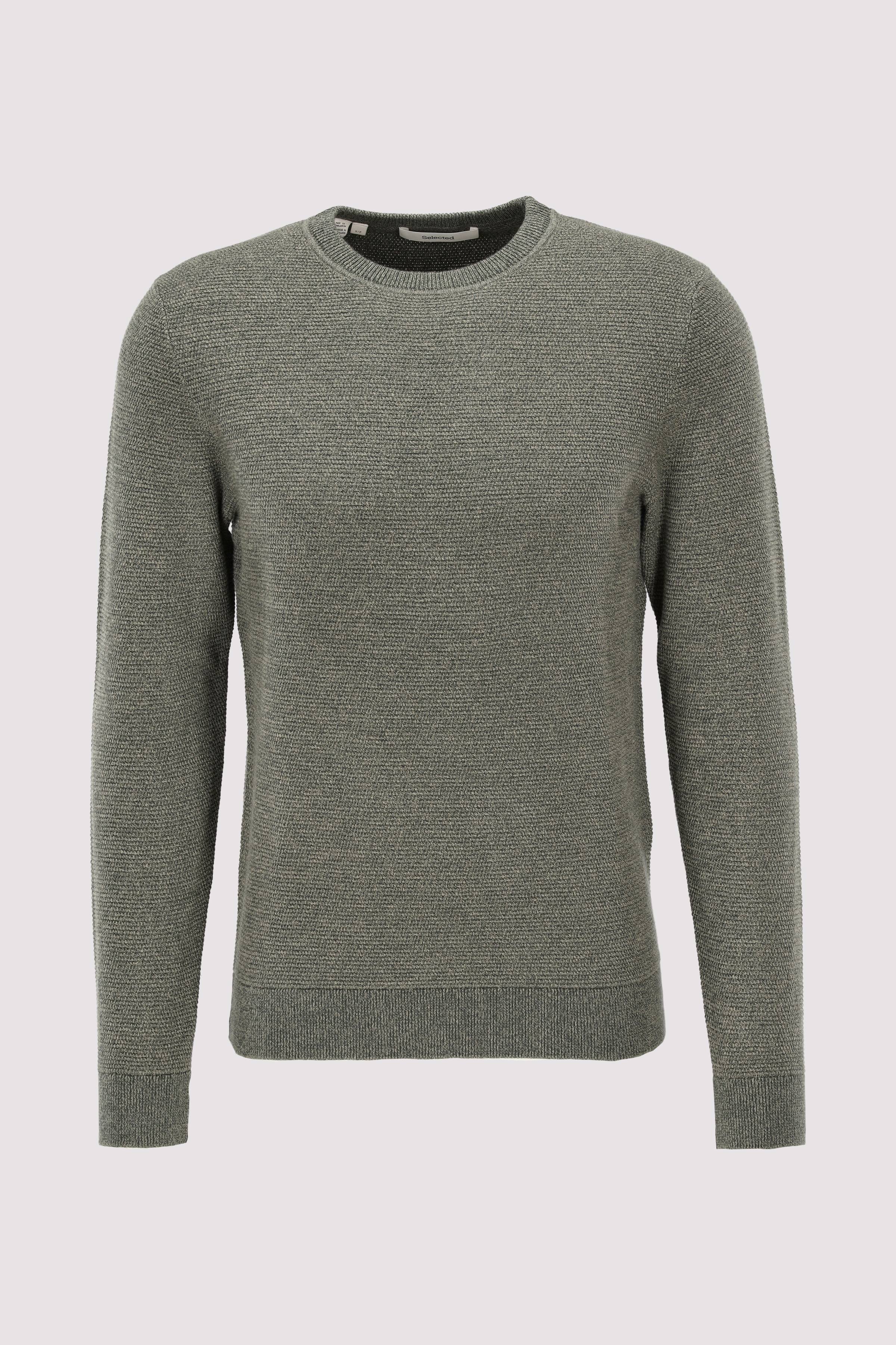SLHROSS LS KNIT STRUCTURE CREW