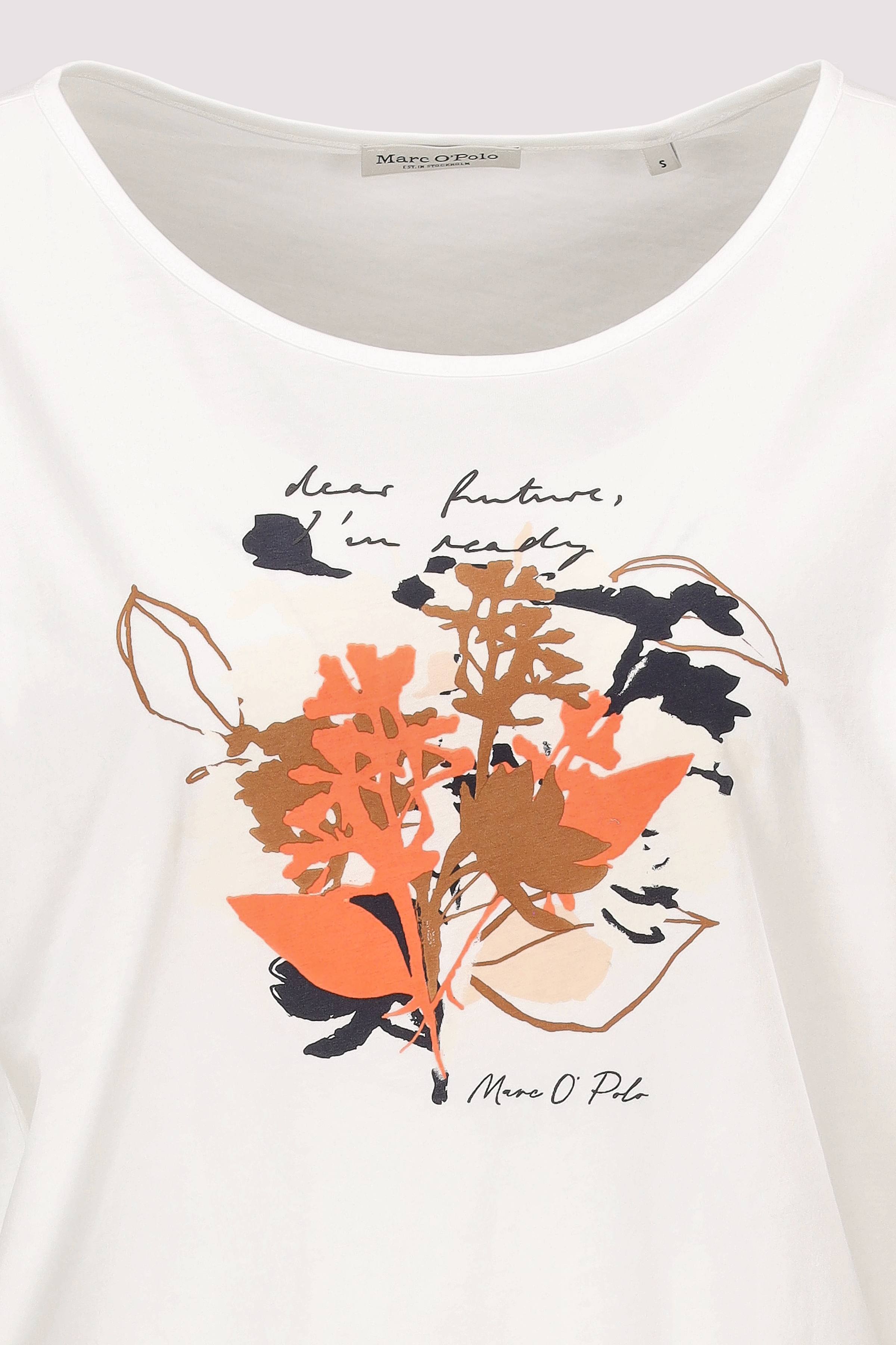 Marc O Polo Casual - Marc O'Polo Damen T-Shirt Weiß Baumwolle