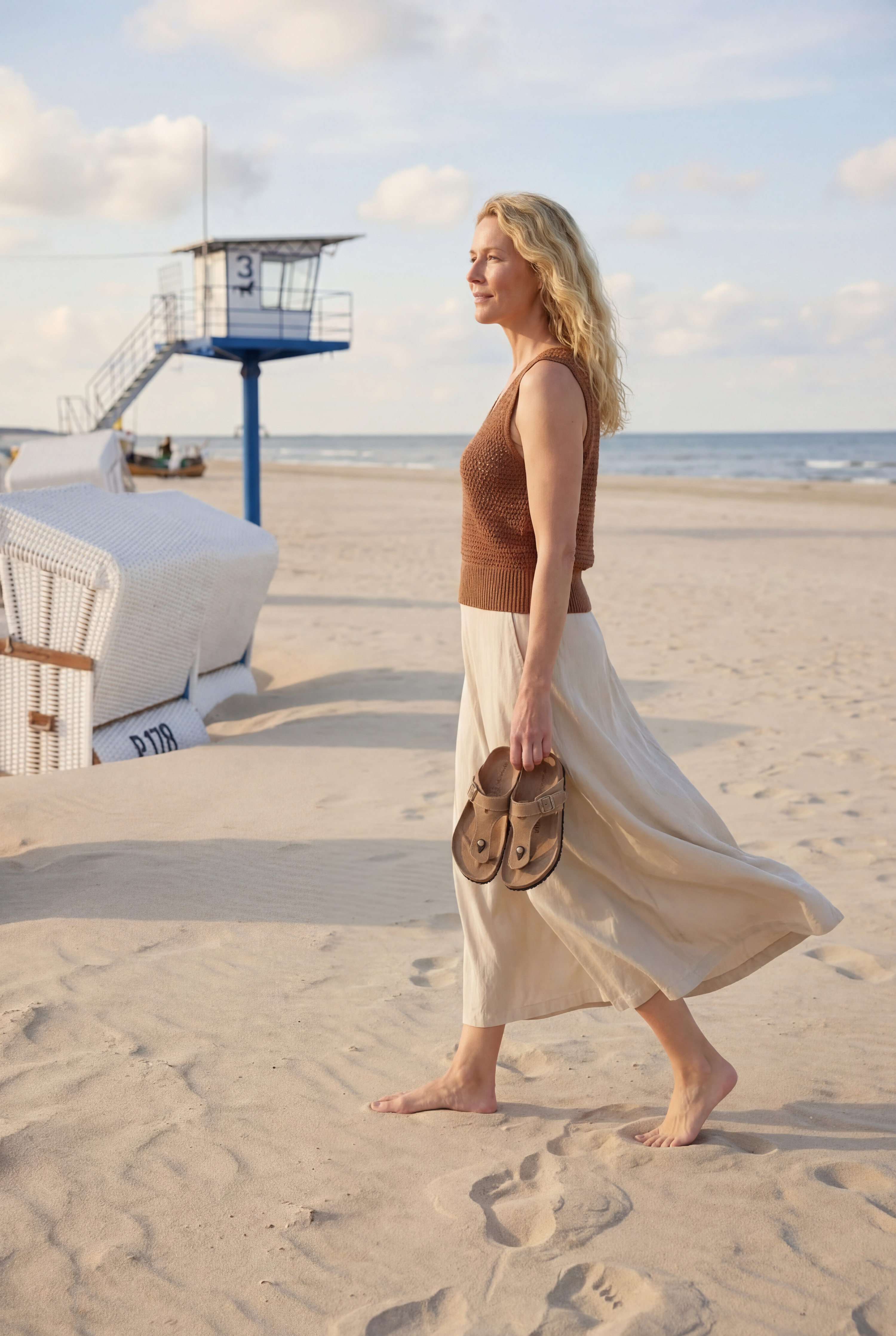 Marc O'Polo Sommer-Outfit mit Stricktop und langem Rock