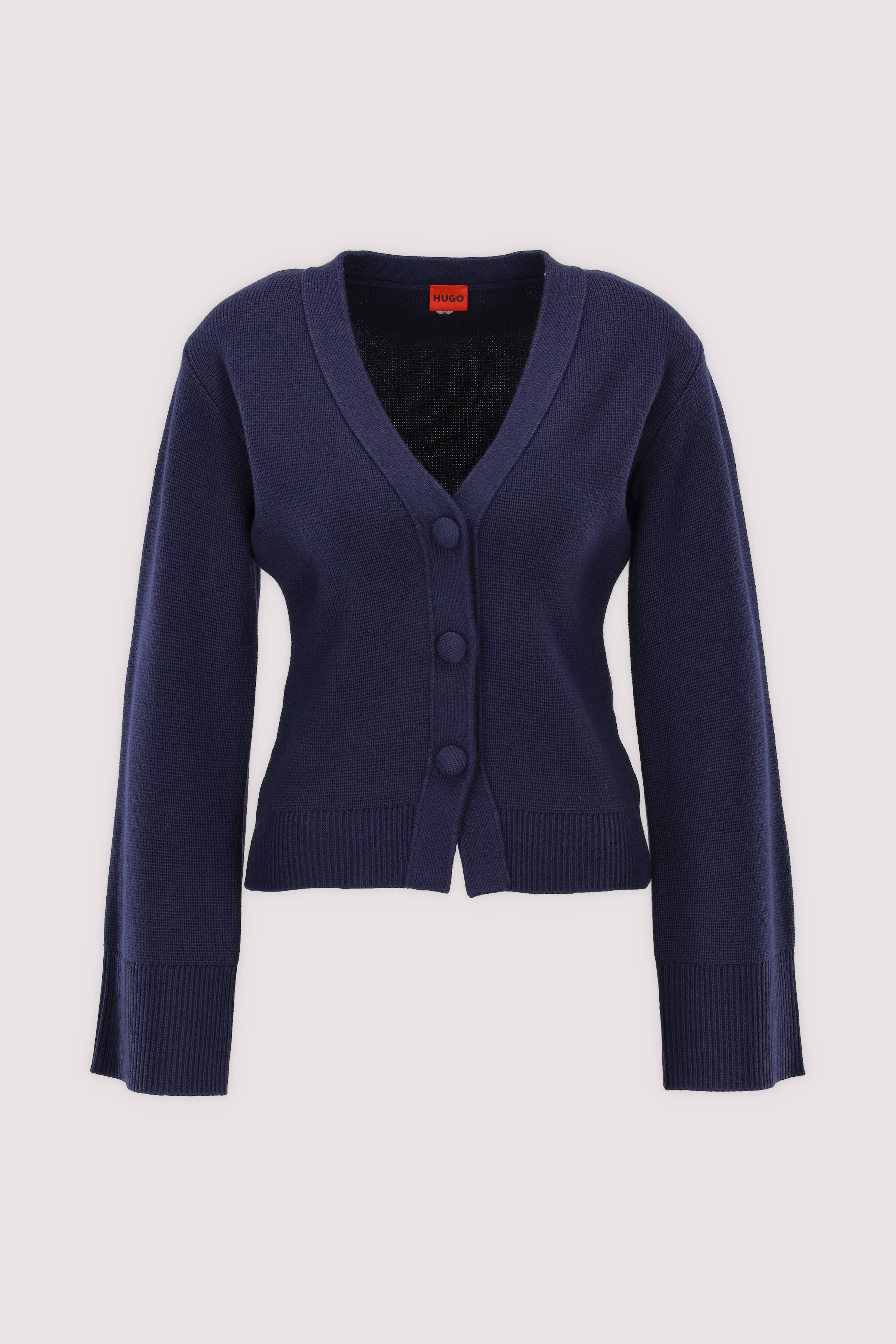 HUGO Damen Rundhalspullover in Blau