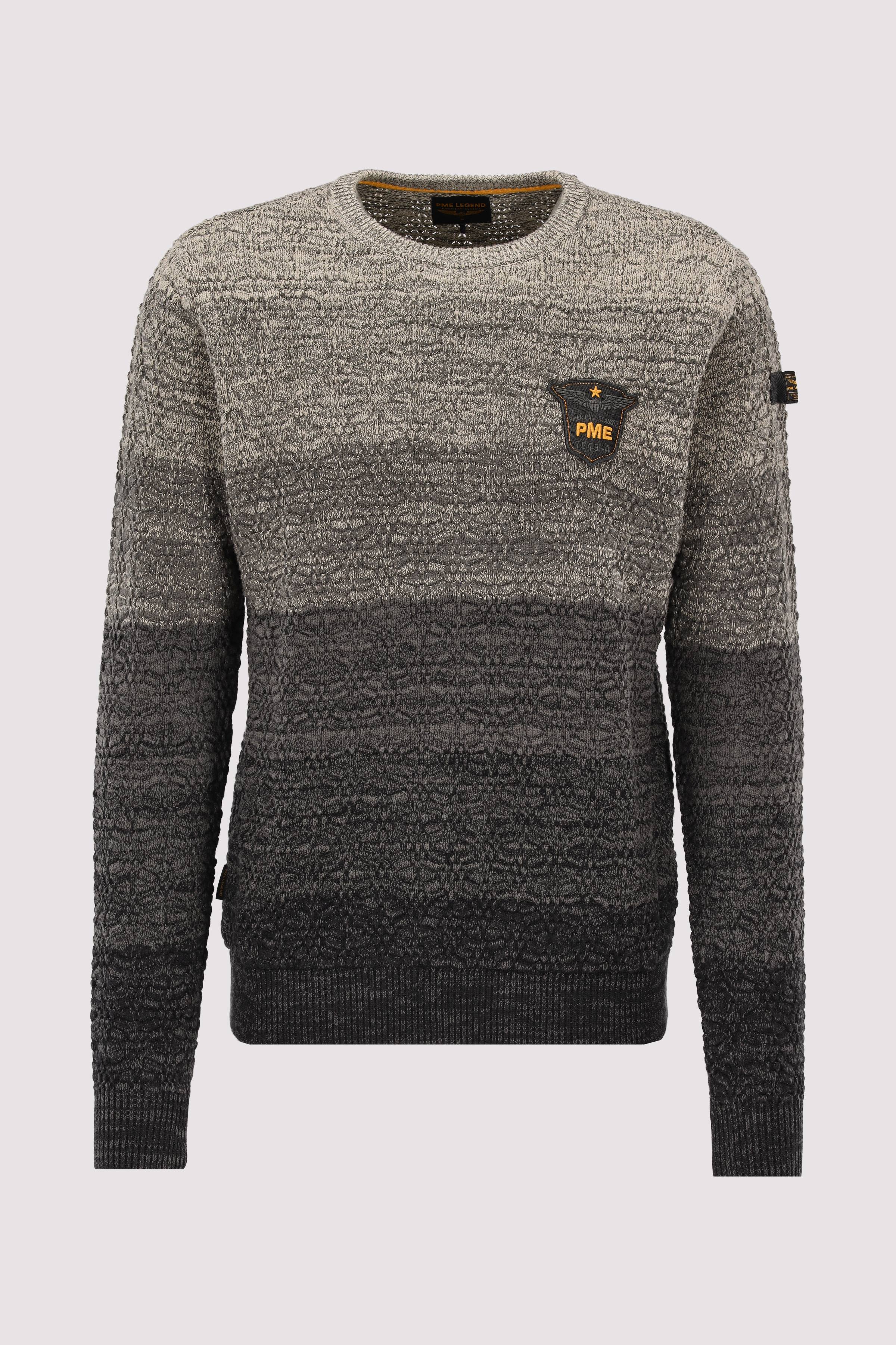 R-neck gradient knit