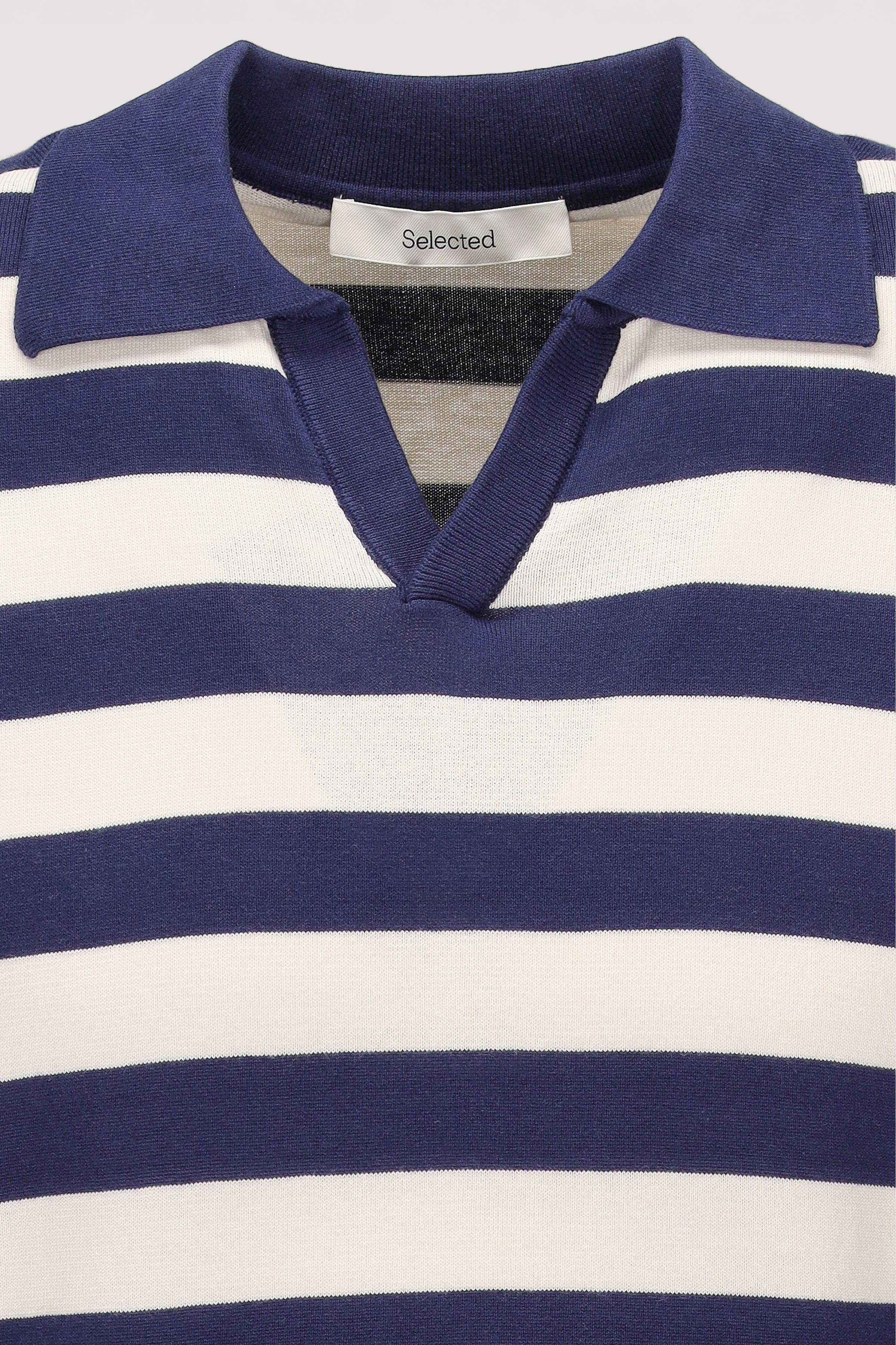 Selected - Selected Kurzarm-Poloshirt Ocean Cavern