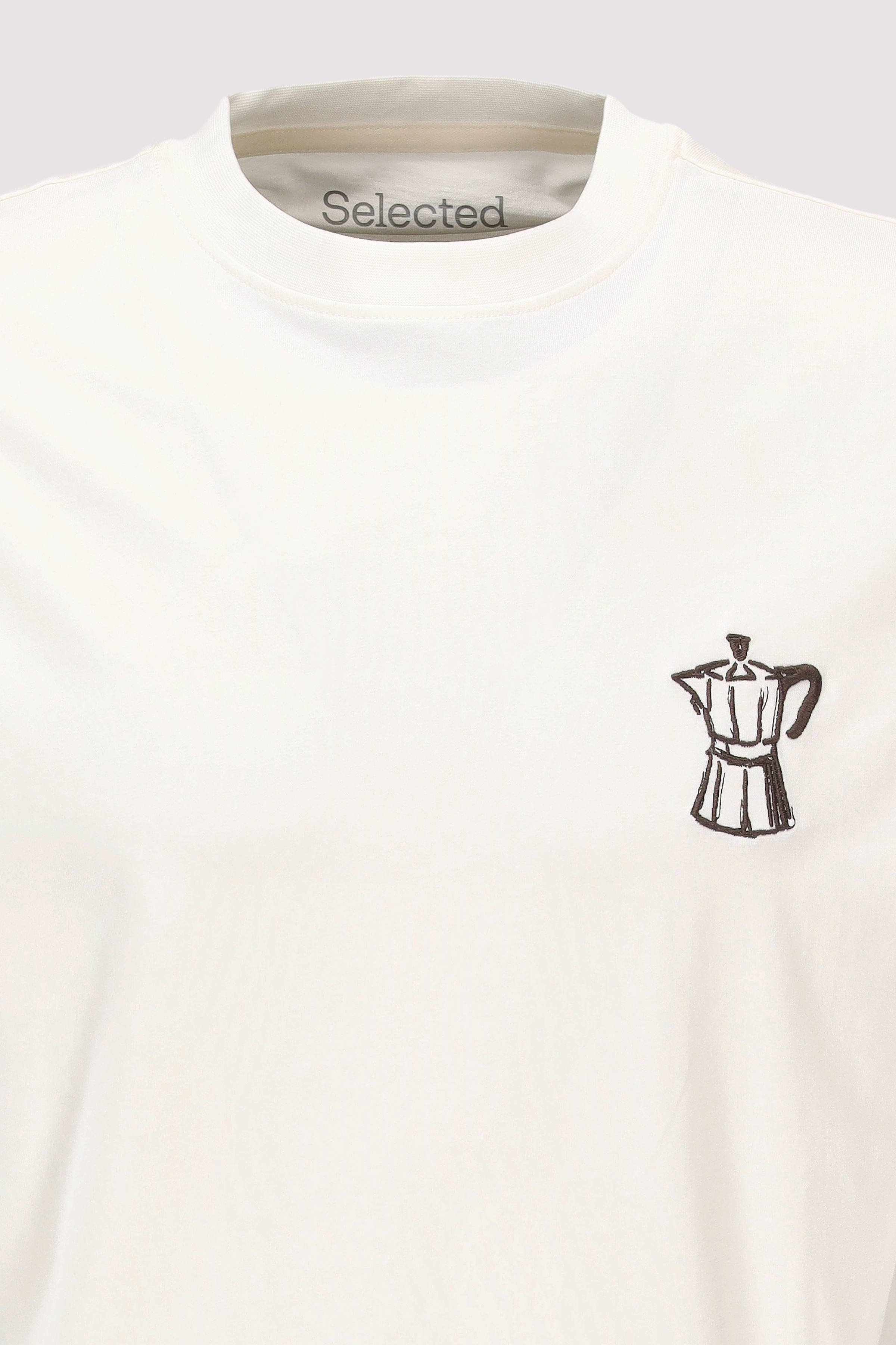 Selected - Selected T-Shirt Egret/Coffee