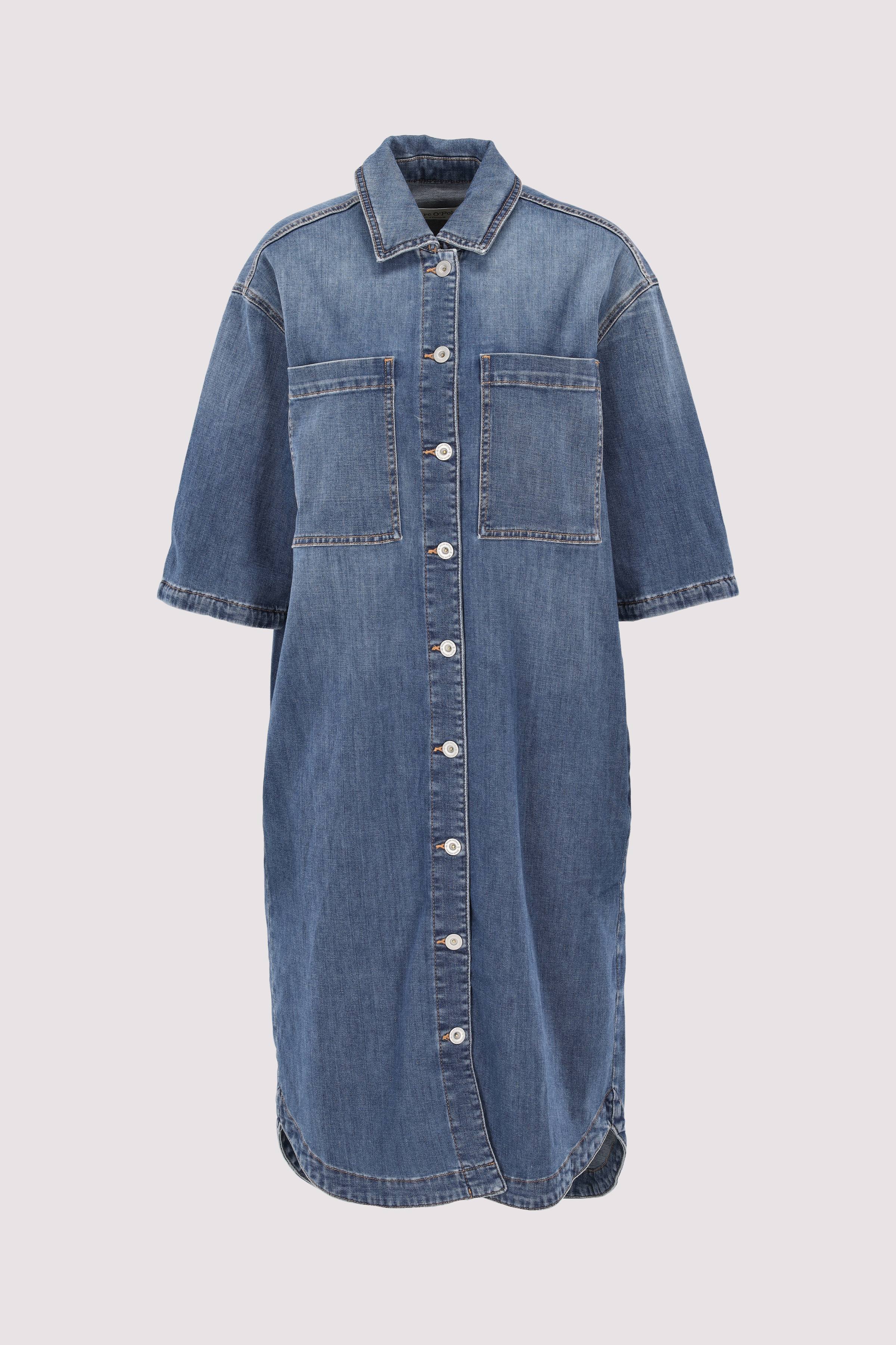 Denim dress, relaxed fit, ches