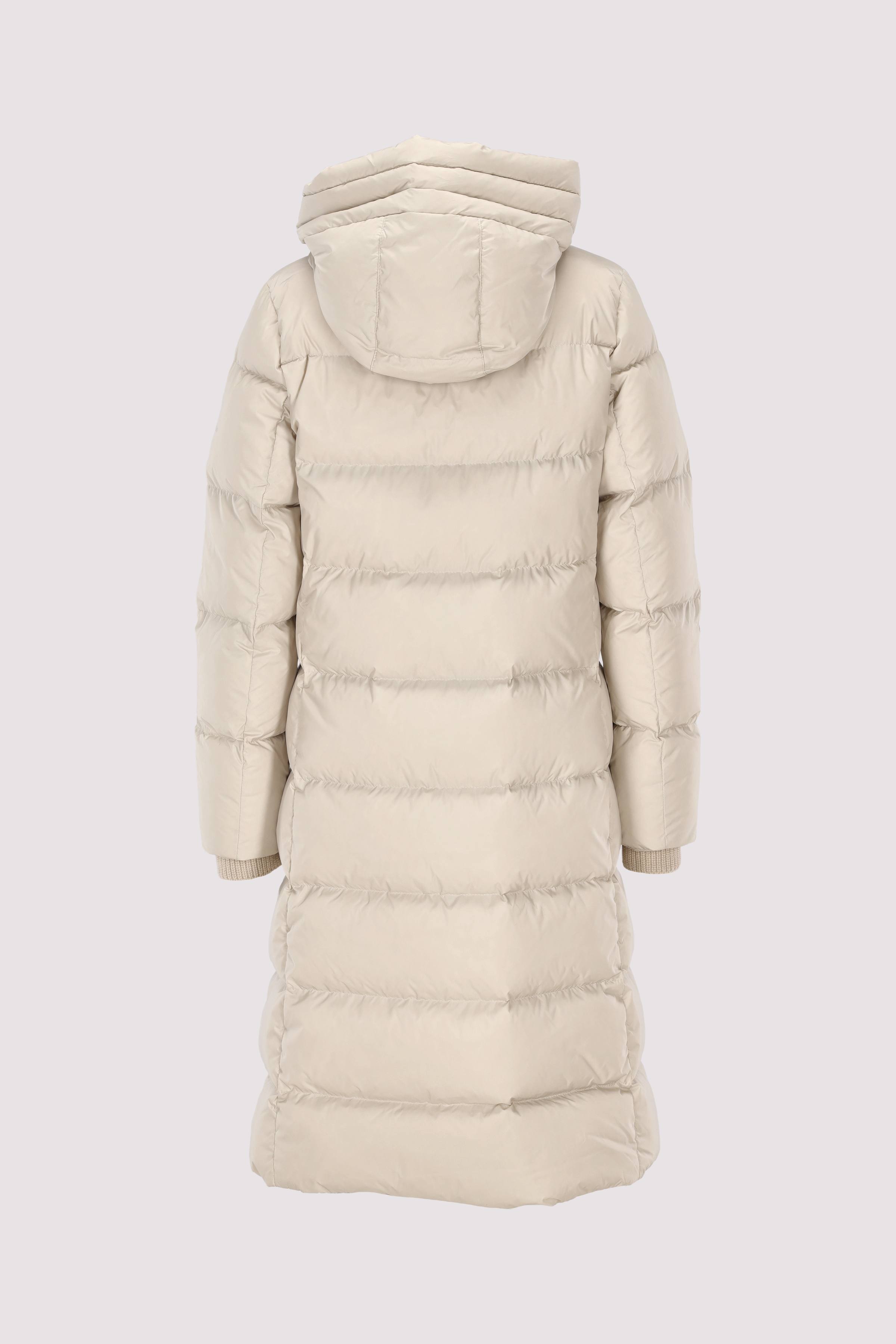 Long coat, down filled, with h