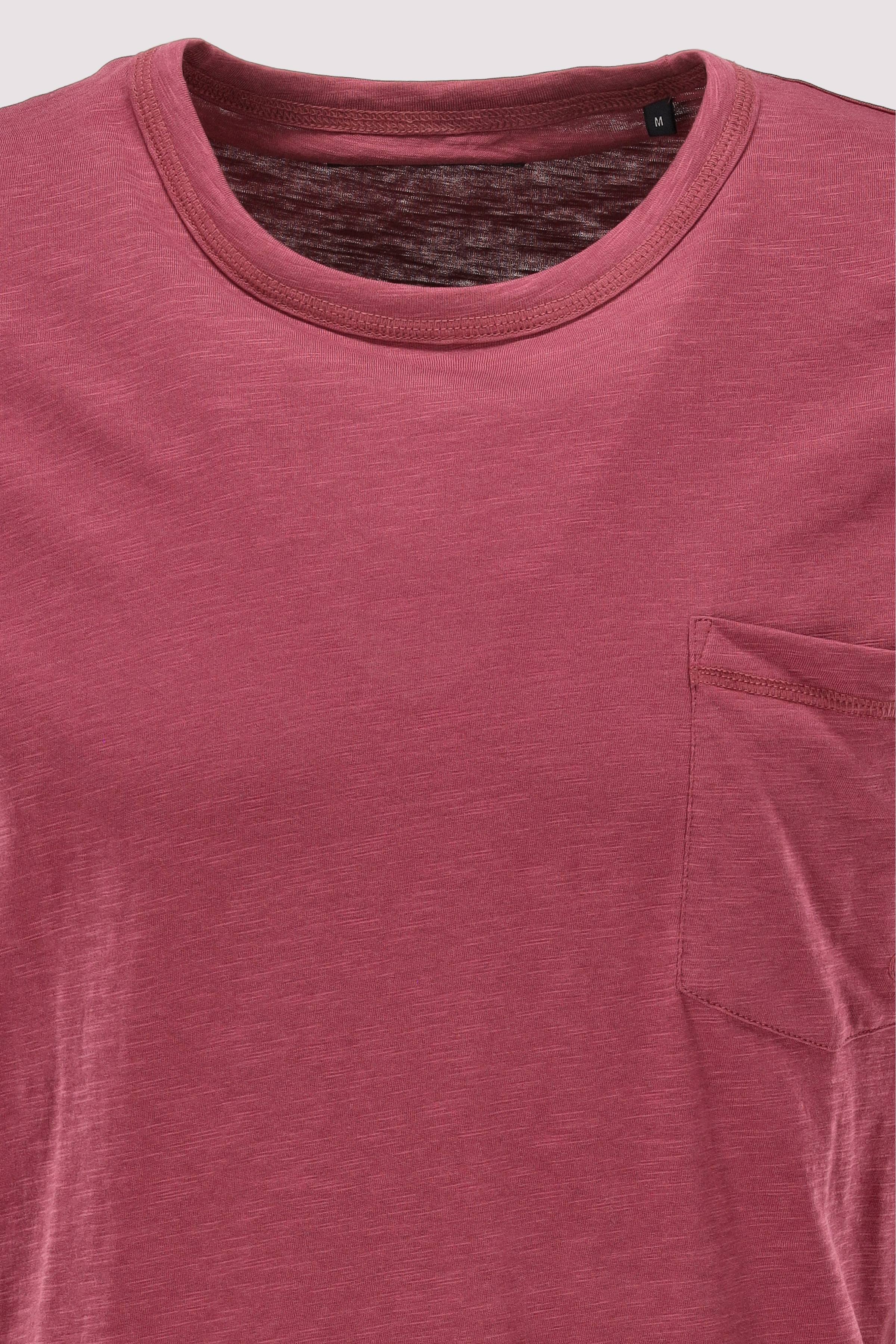 Marc O Polo Casual - Kurzarm-T-Shirt Acai Rot aus Baumwolle