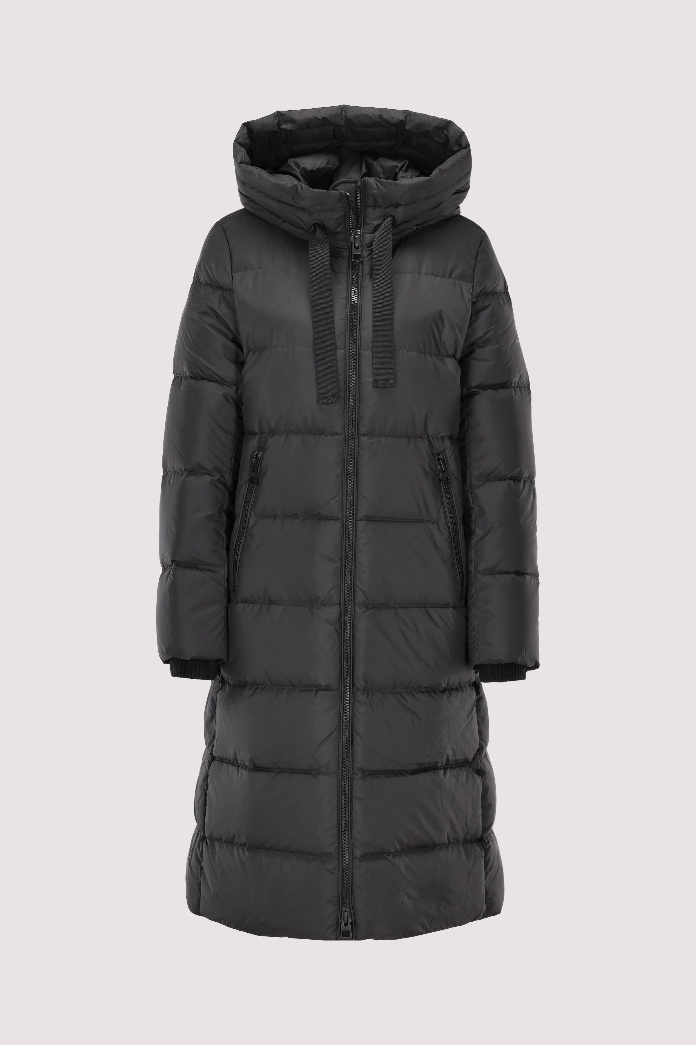 Long coat, down filled, with h