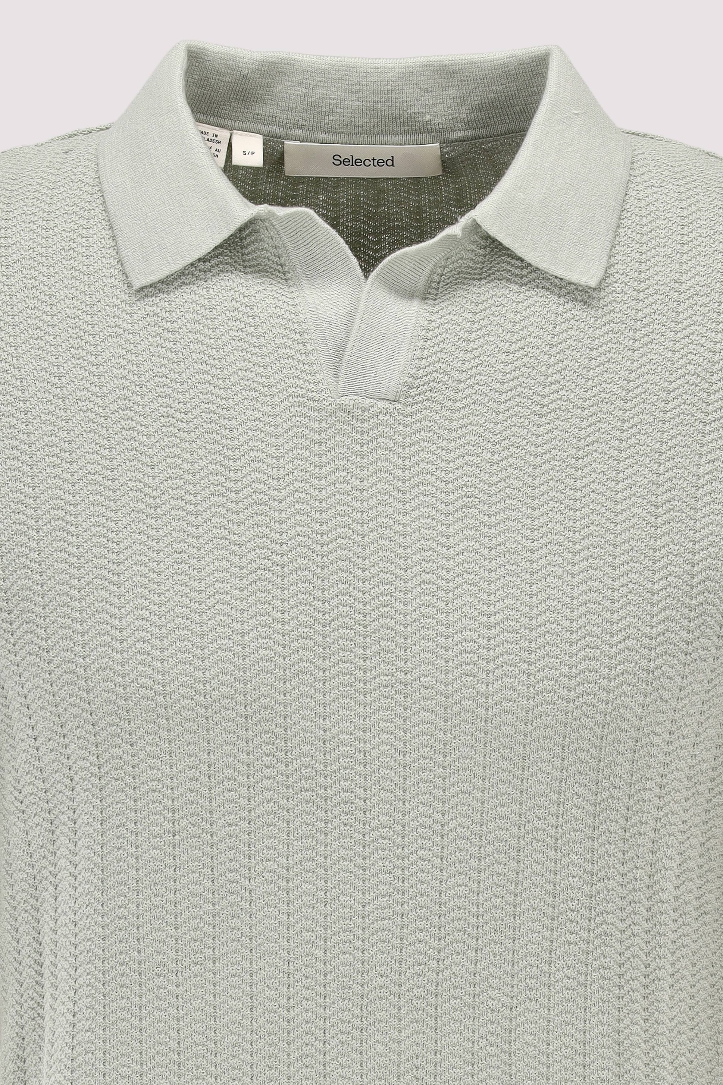 Selected - Selected Poloshirt aus Baumwolle-Leinen