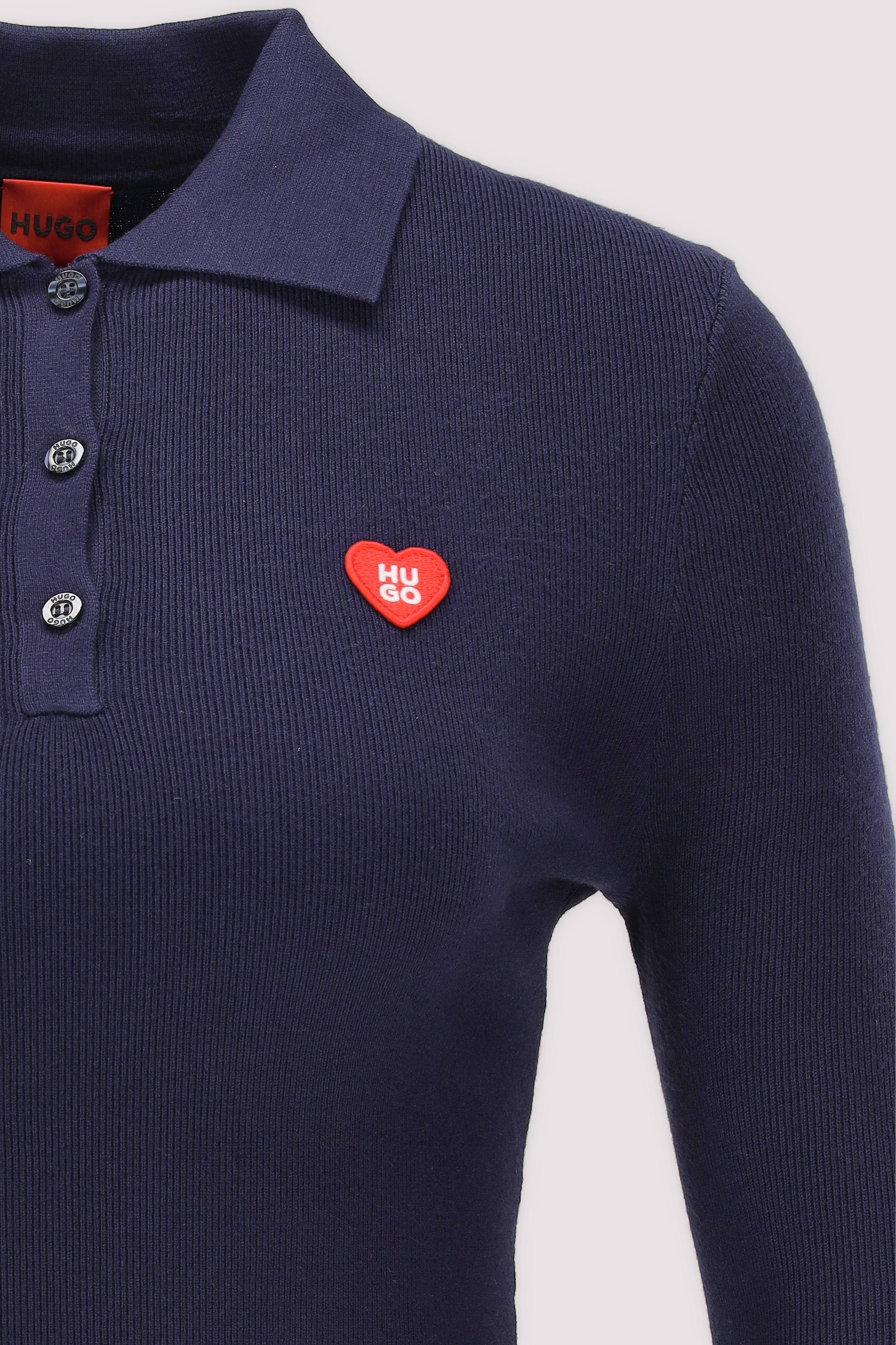 HUGO - Langarm-Poloshirt HUGO blau