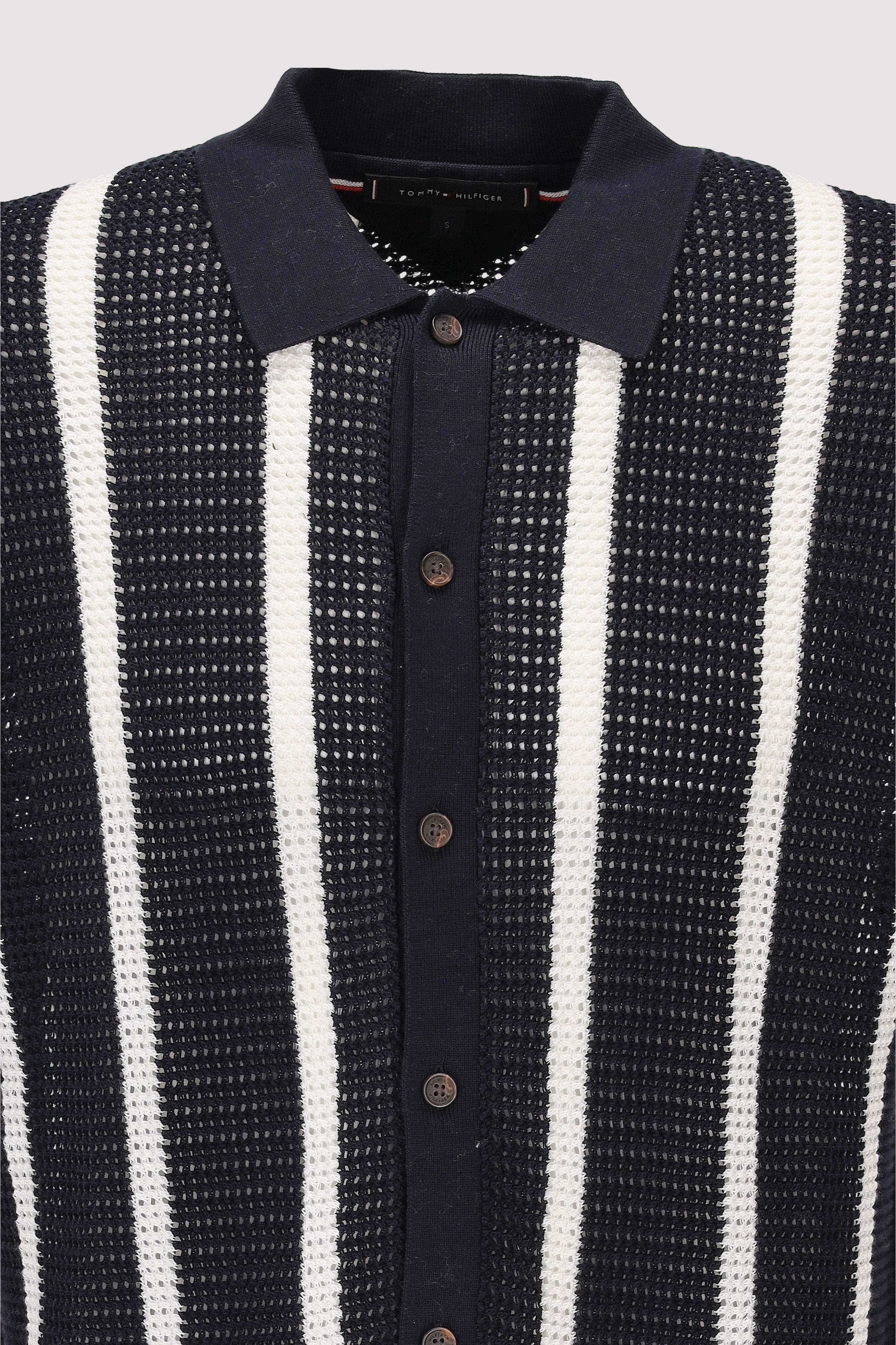 Tommy Hilfiger - VERTICAL STRIPE OPEN KNIT SHIR