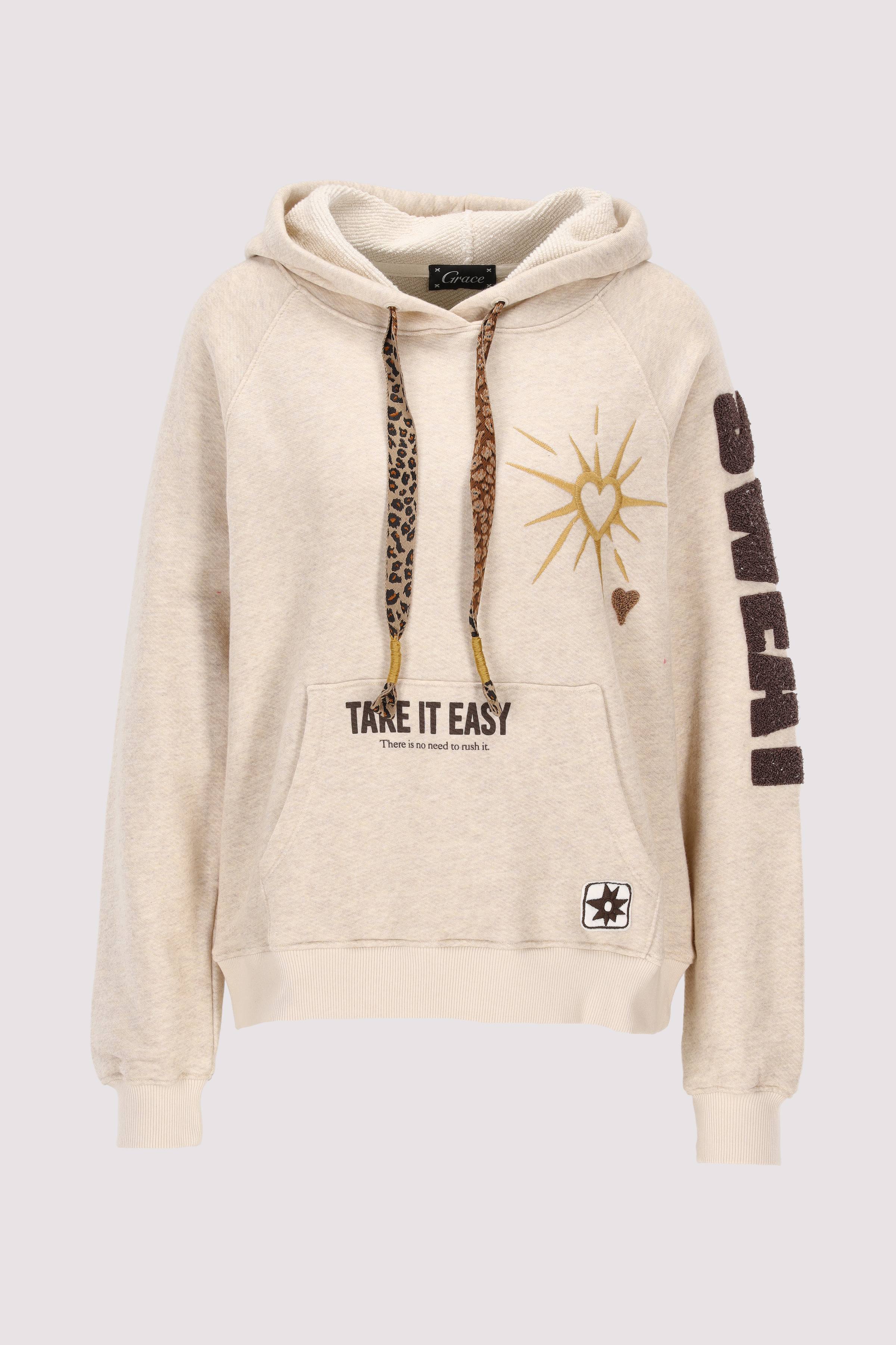 Grace Damen Hoodie Cream Kuschelkomfort