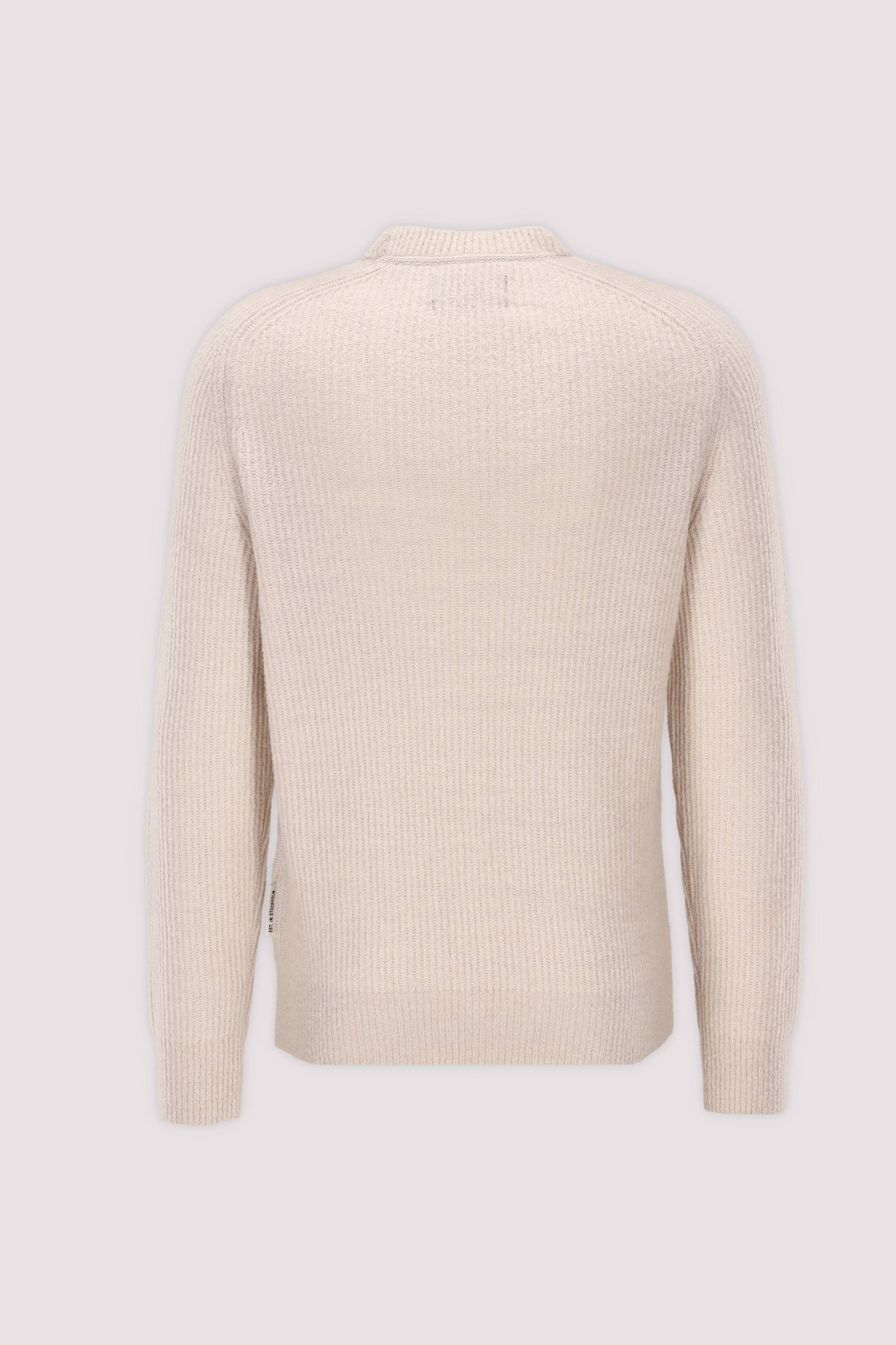 Rundhalspullover Schurwolle beige