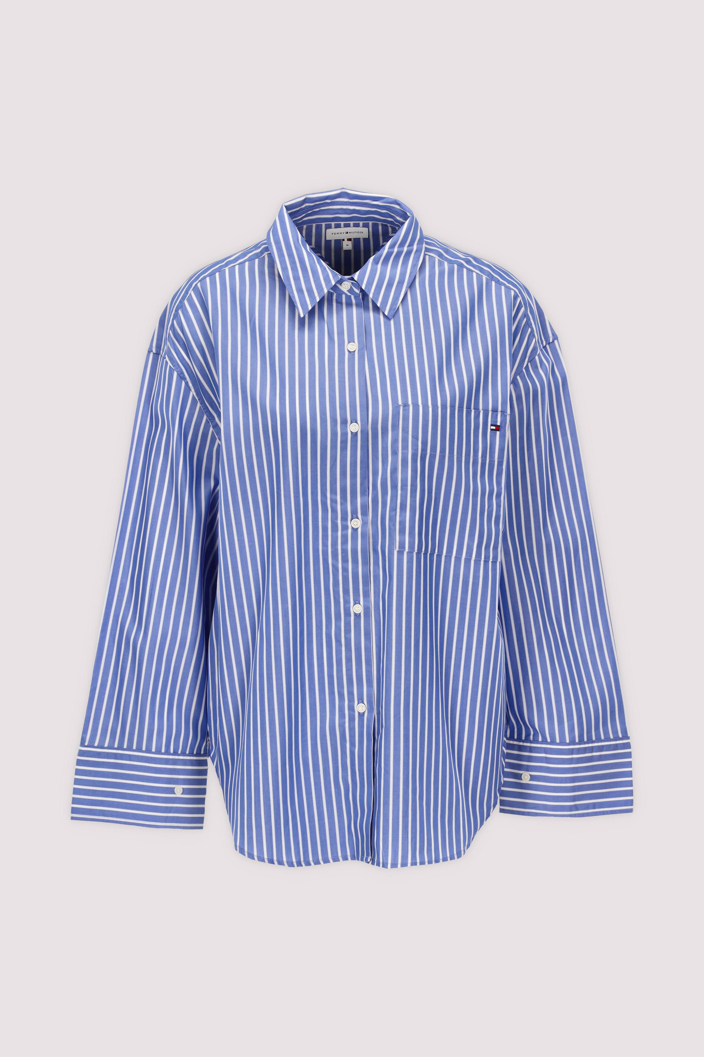 MODERN POPLIN BLUE STR SHIRT L