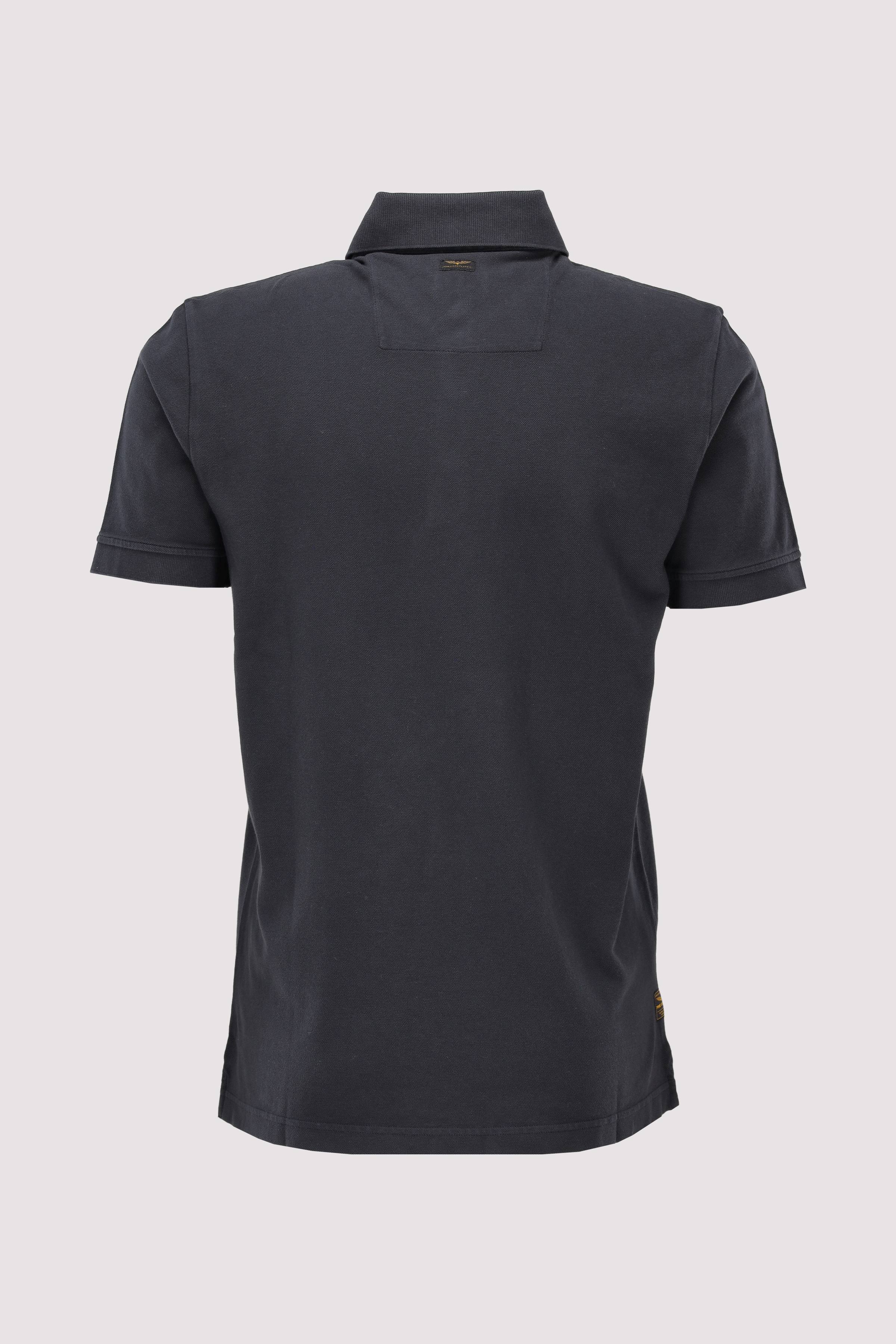 Short sleeve polo garment dyed